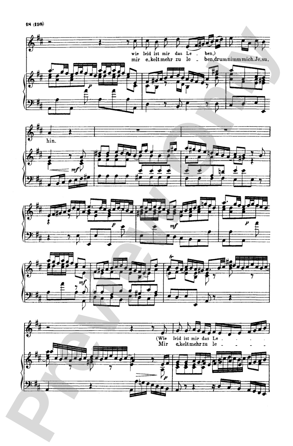 Bach: Contralto Solo, Cantata No. 170, Vergnugte Ruh', beliebte Seelenlust (German): SATB with A Solo Voice