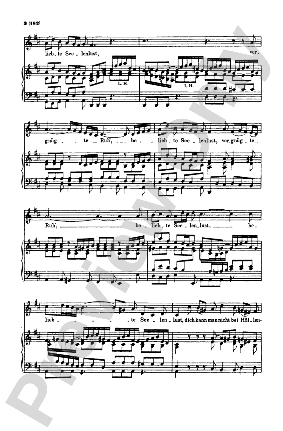 Bach: Contralto Solo, Cantata No. 170, Vergnugte Ruh', beliebte Seelenlust (German): SATB with A Solo Voice