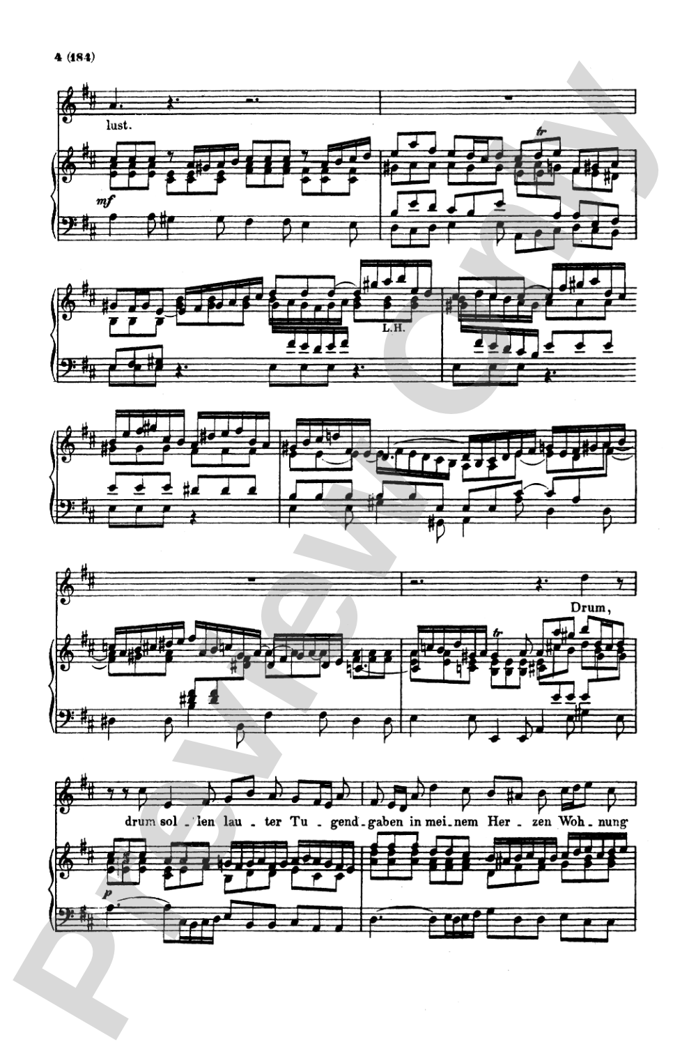 Bach: Contralto Solo, Cantata No. 170, Vergnugte Ruh', beliebte Seelenlust (German): SATB with A Solo Voice