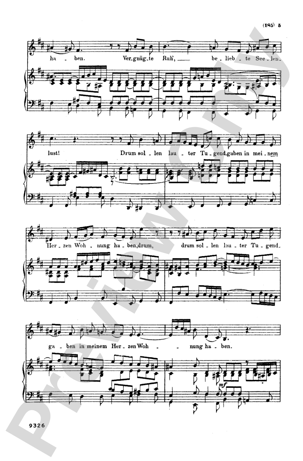 Bach: Contralto Solo, Cantata No. 170, Vergnugte Ruh', beliebte Seelenlust (German): SATB with A Solo Voice
