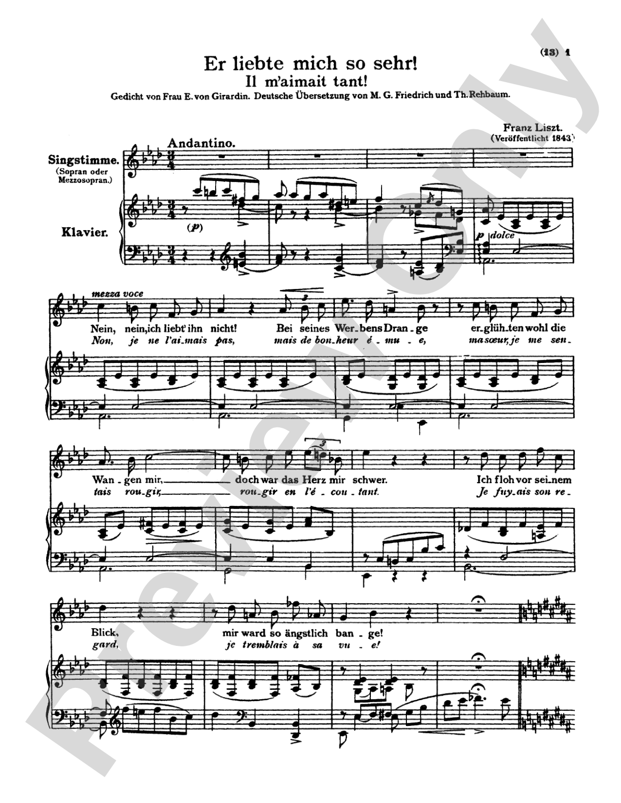 Liszt: Songs, Volume I, Nos. 1-13 (German/French)