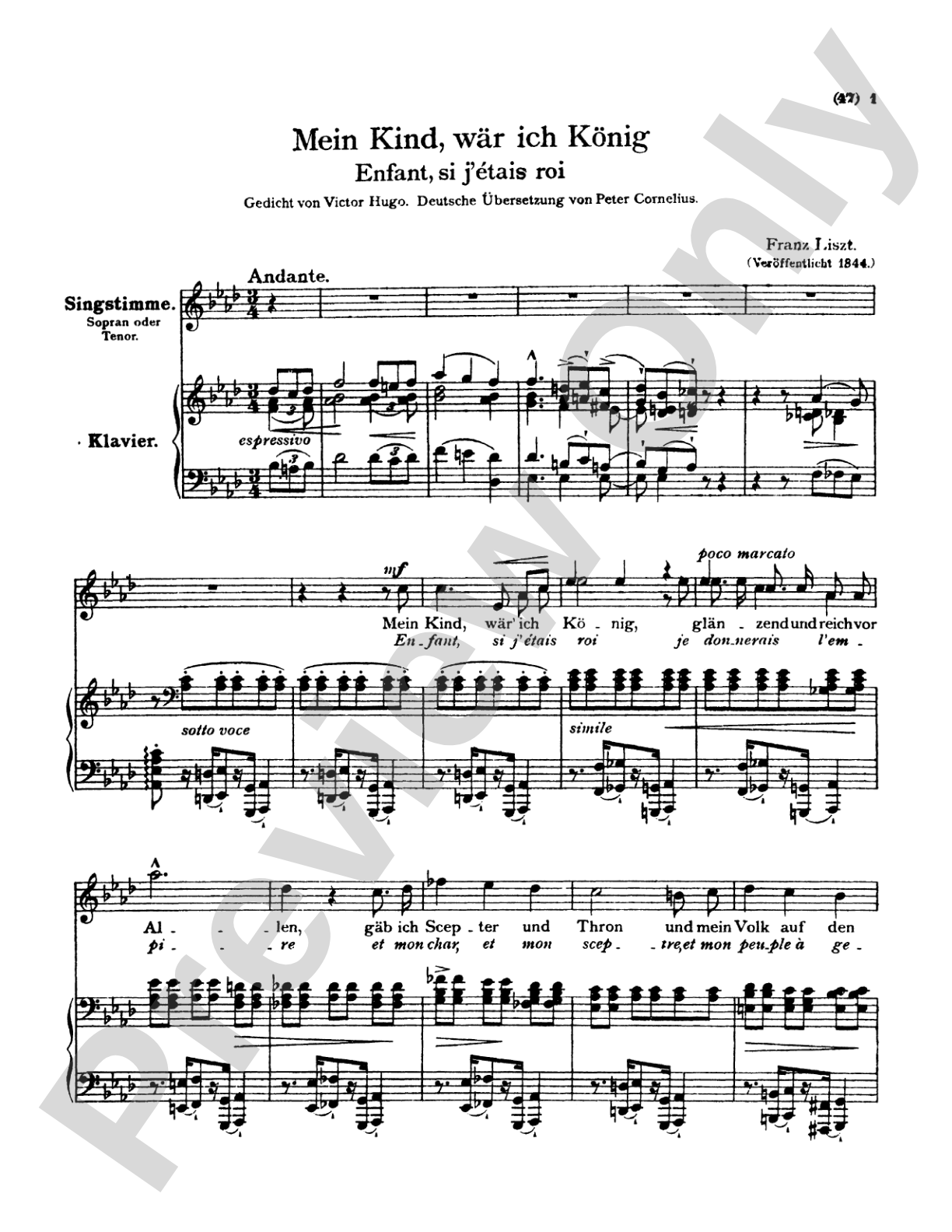 Liszt: Songs, Volume I, Nos. 1-13 (German/French)