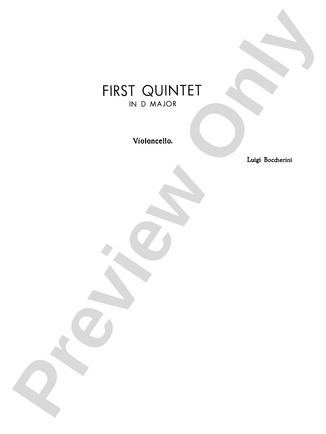Boccherini: First Quintet in D Major, for Two Violins, Viola, Cello and Guitar