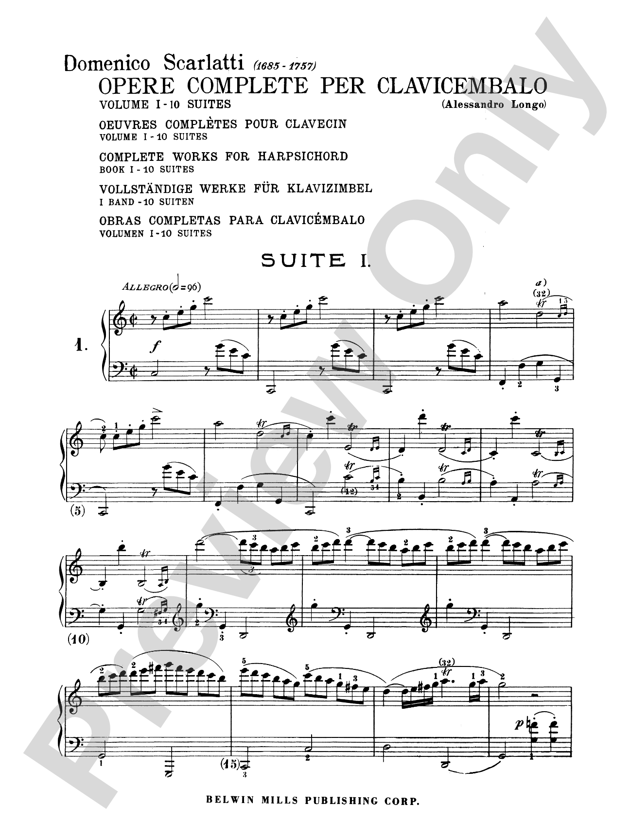 Scarlatti: The Complete Works, Volume I: Piano Book