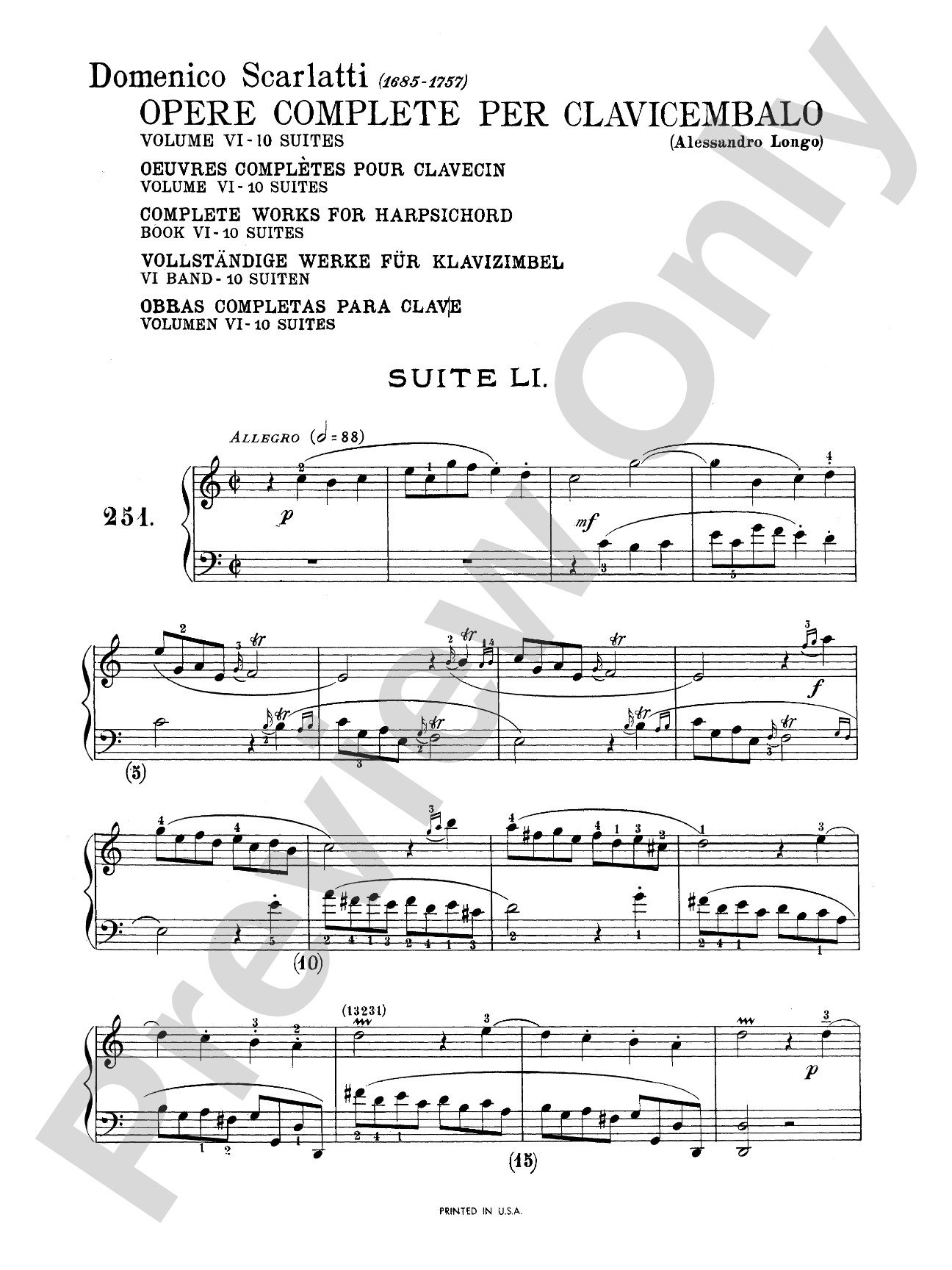 Scarlatti: The Complete Works, Volume VI: Piano Book
