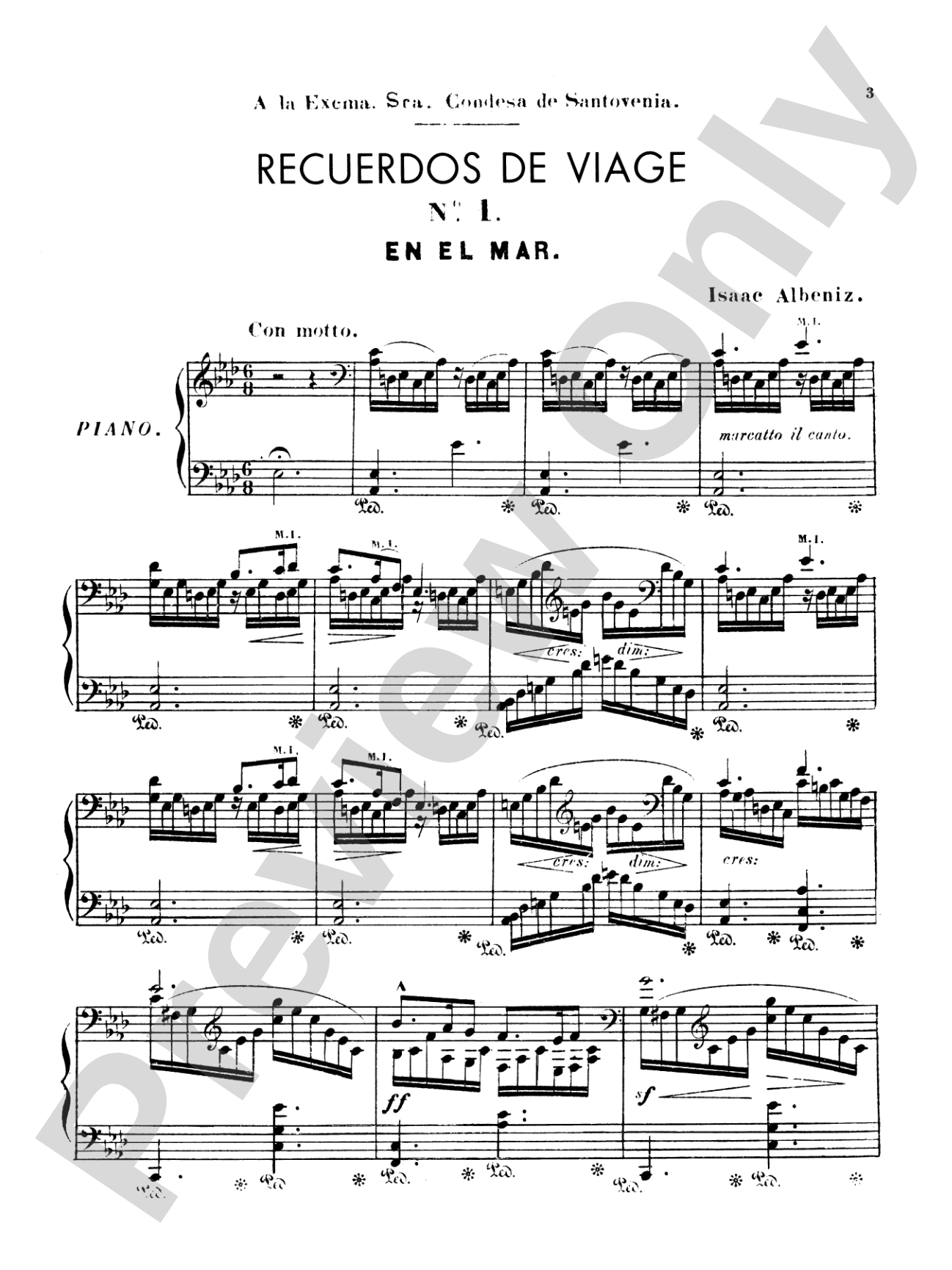 Albéniz: Recuerdos de Viaje: Piano