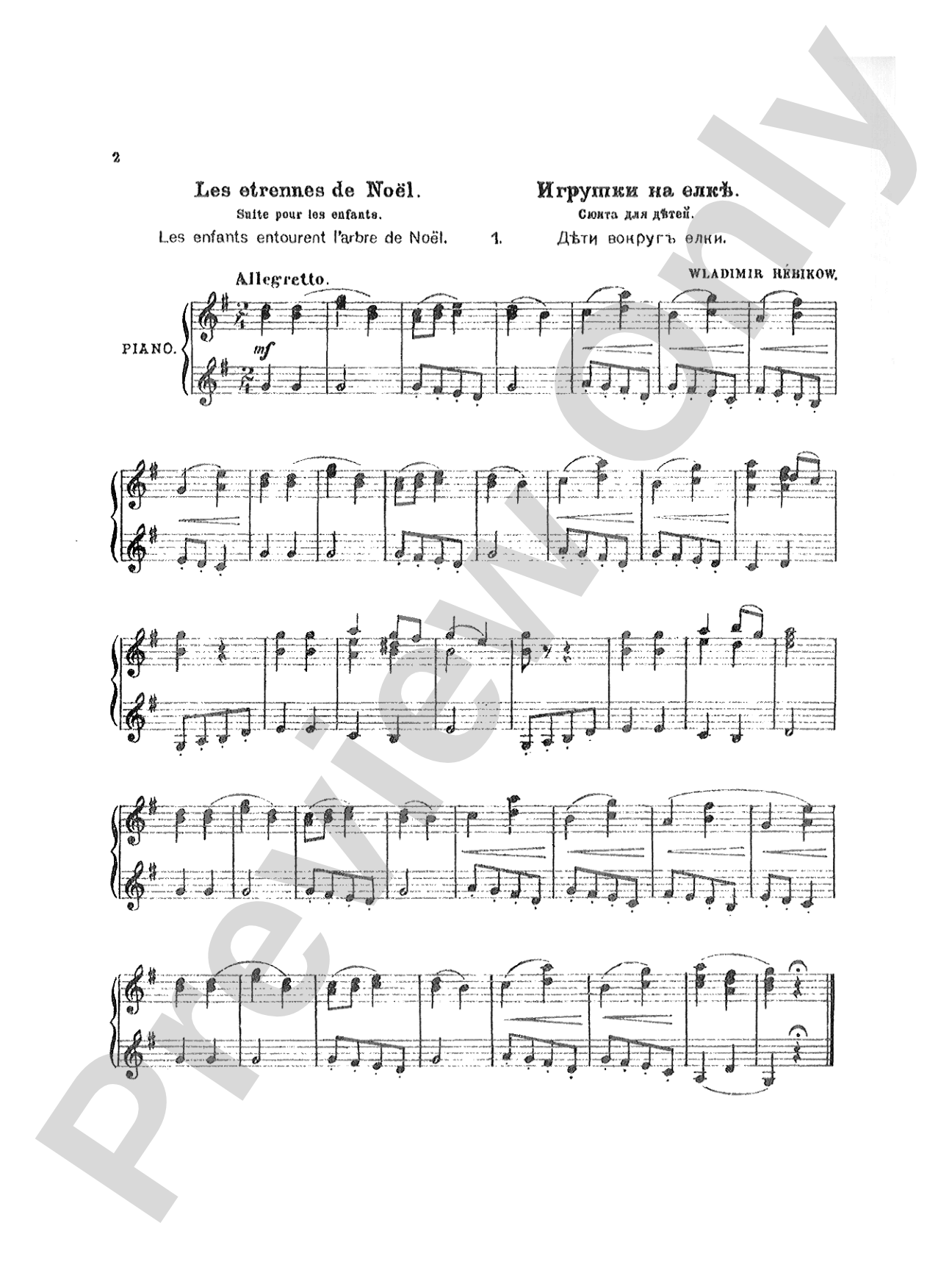 Rebikoff: The Christmas Gift: Piano