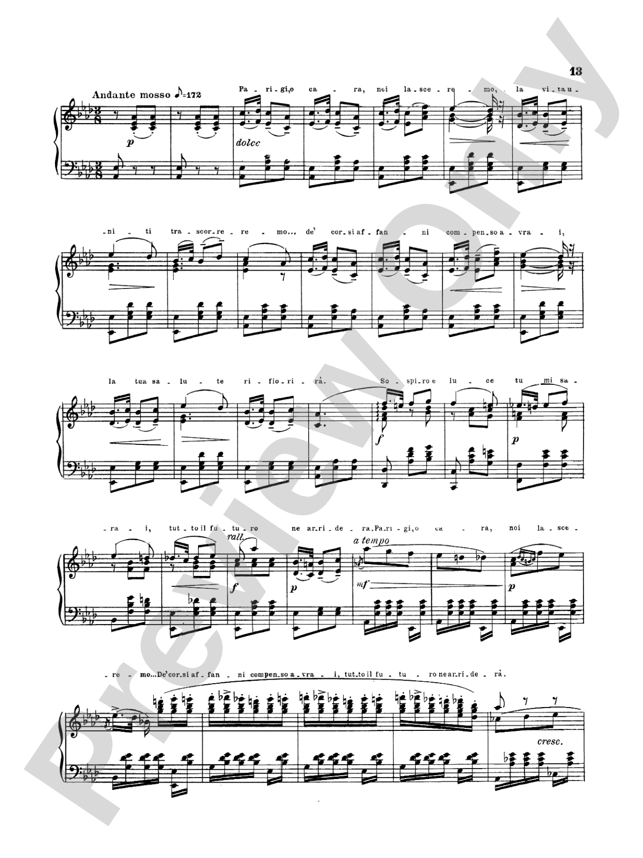Telemann: Verdi Album of Three Overtures: Piano Book
