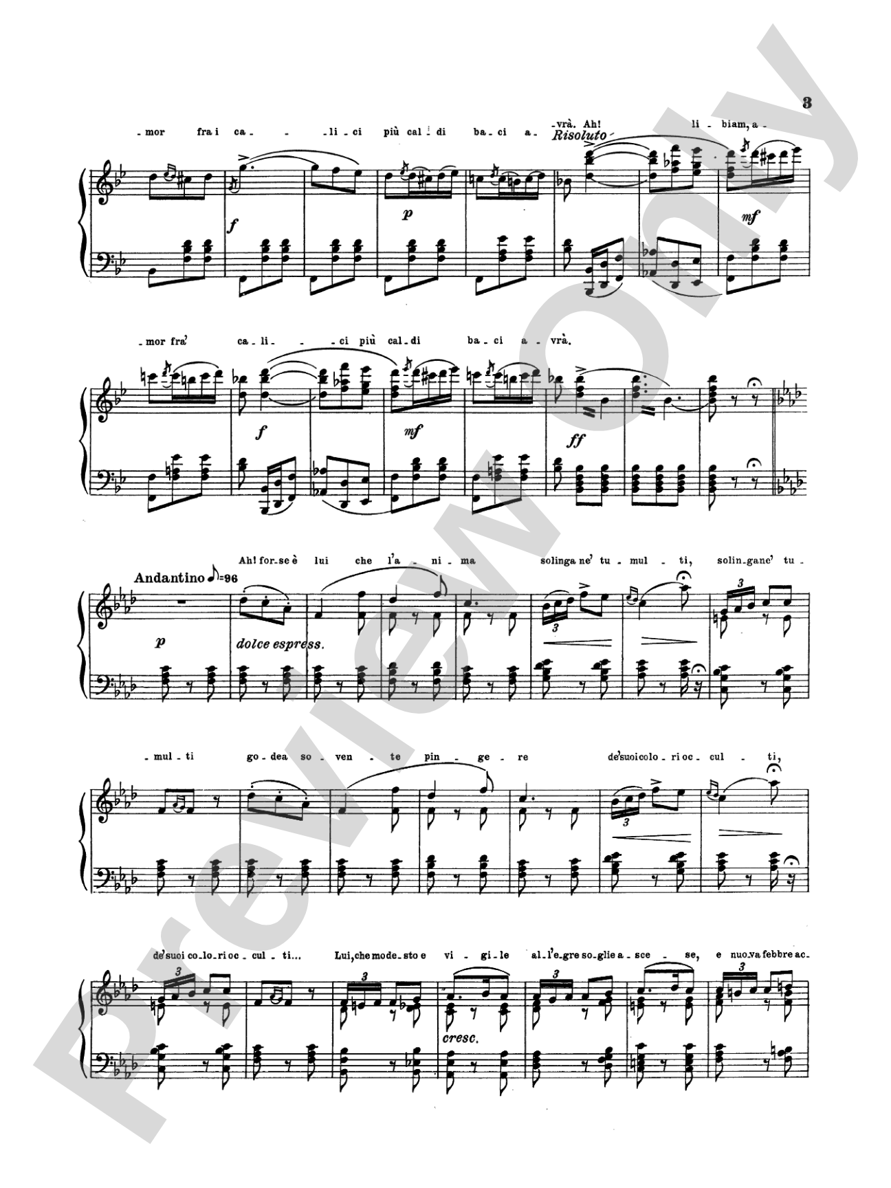 Telemann: Verdi Album of Three Overtures: Piano Book
