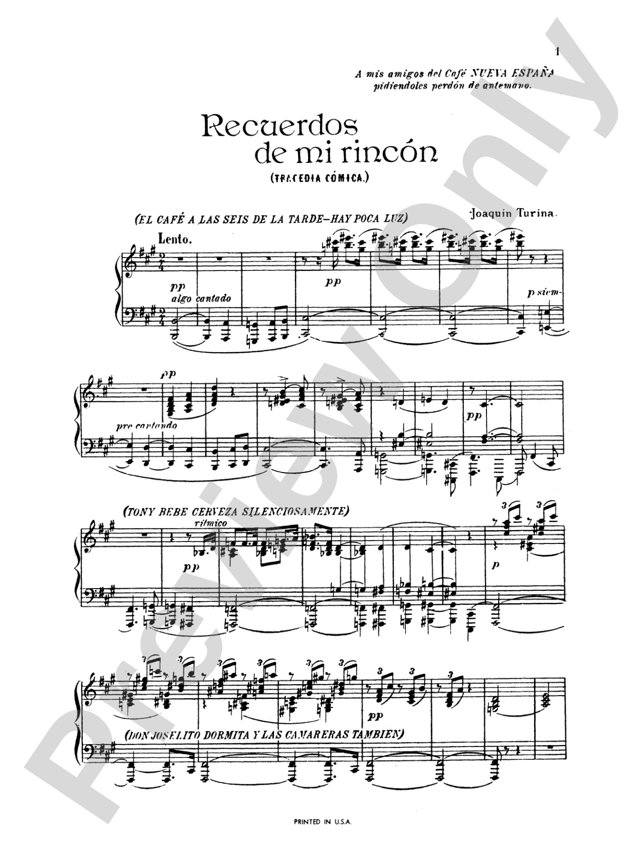 Turina: Exaltación & Recuerdos de mi rincón: Piano Book