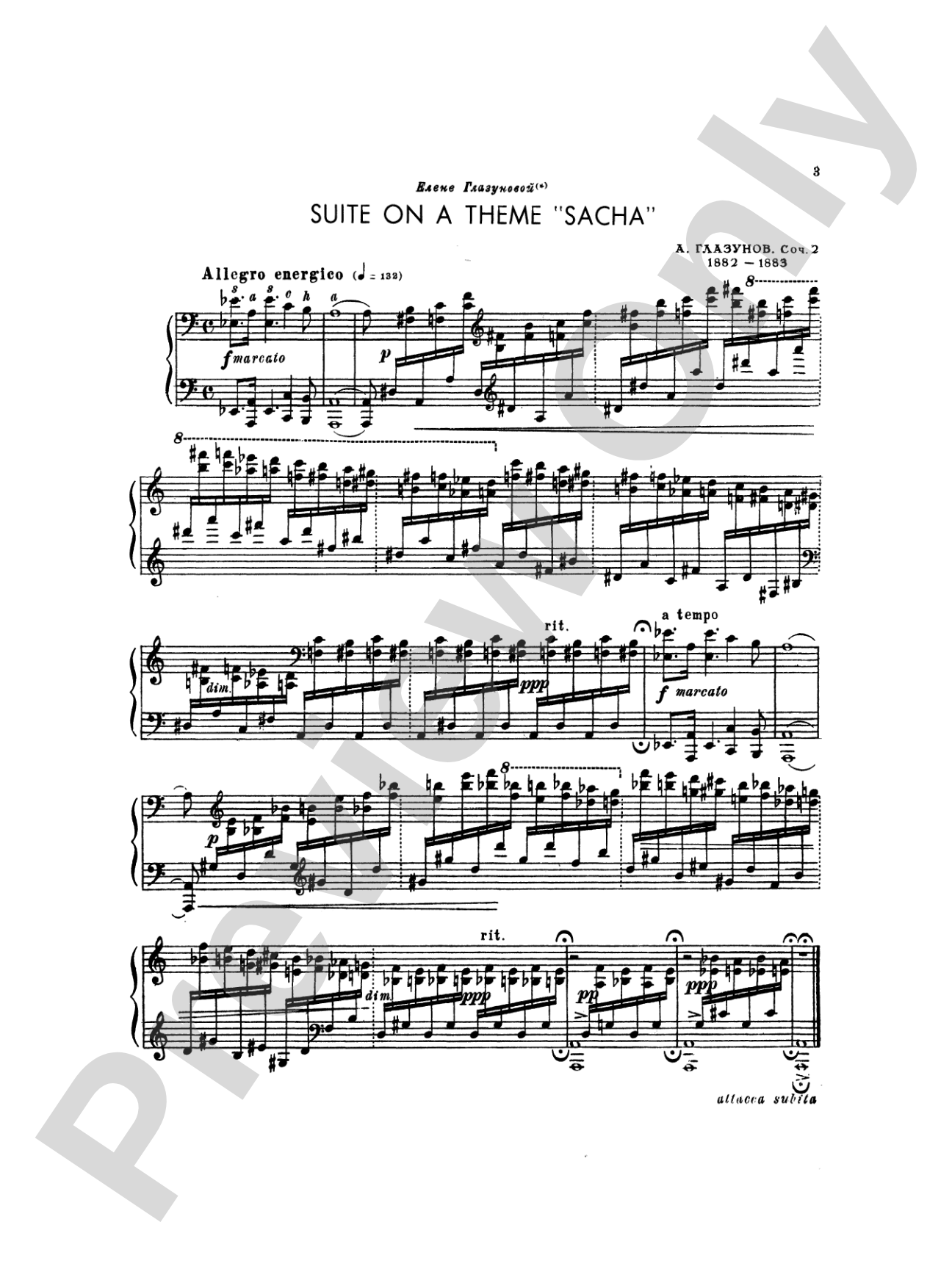 Glazunov: Complete Works (Volume I): Piano Book
