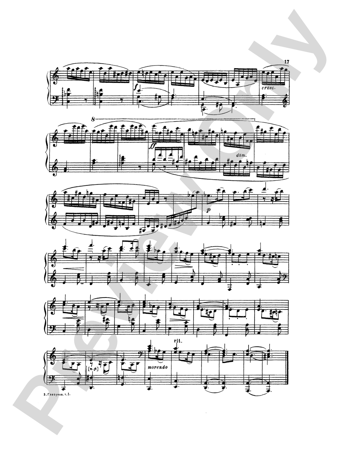 Glazunov: Complete Works (Volume I): Piano Book