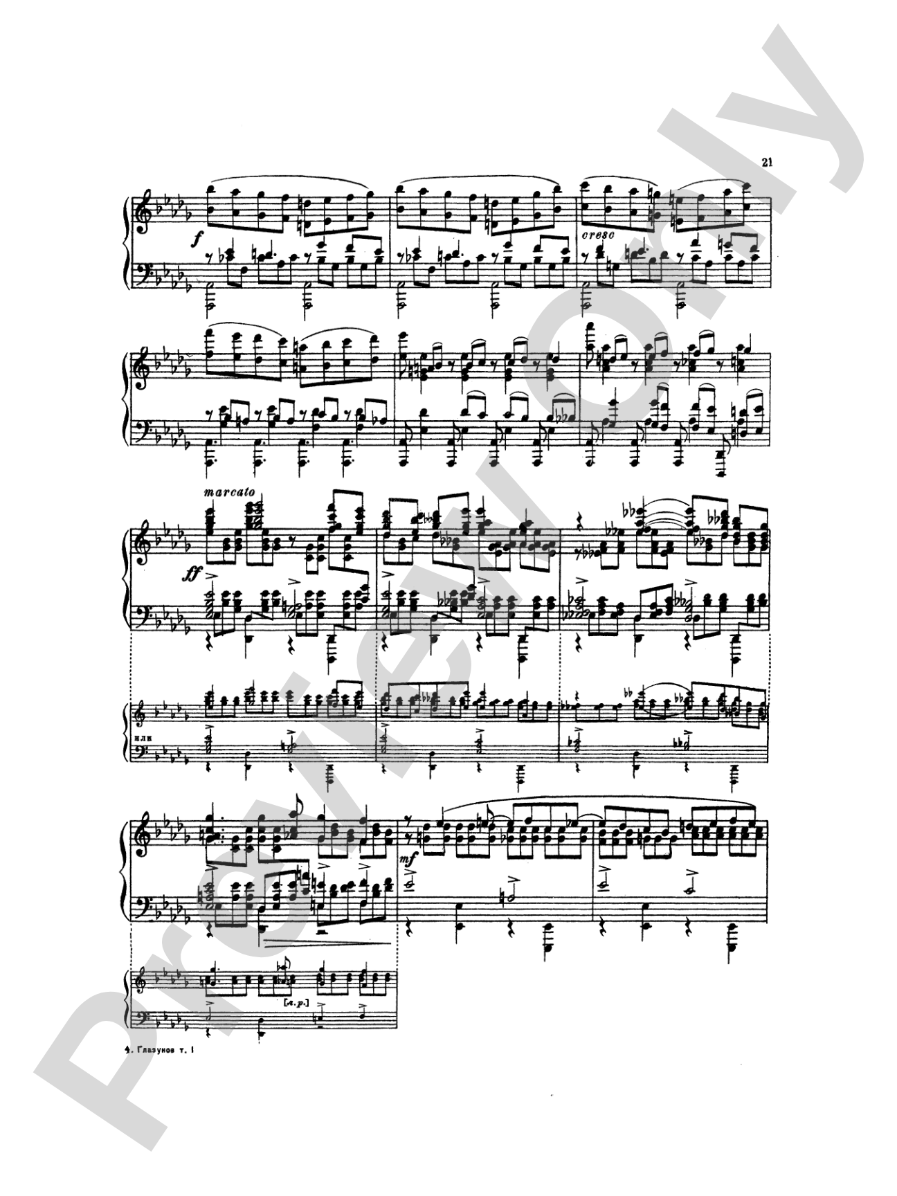 Glazunov: Complete Works (Volume I): Piano Book