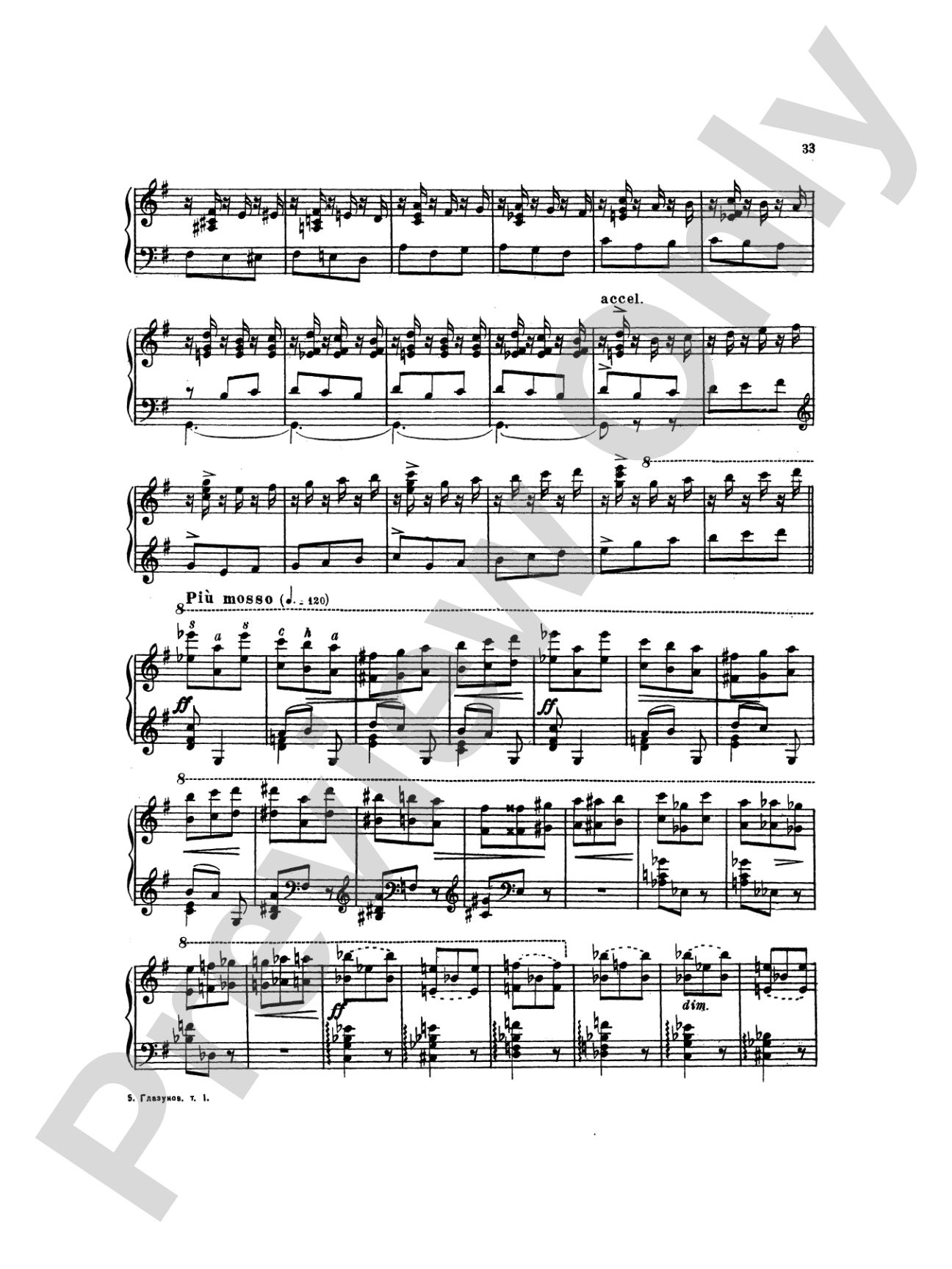 Glazunov: Complete Works (Volume I): Piano Book