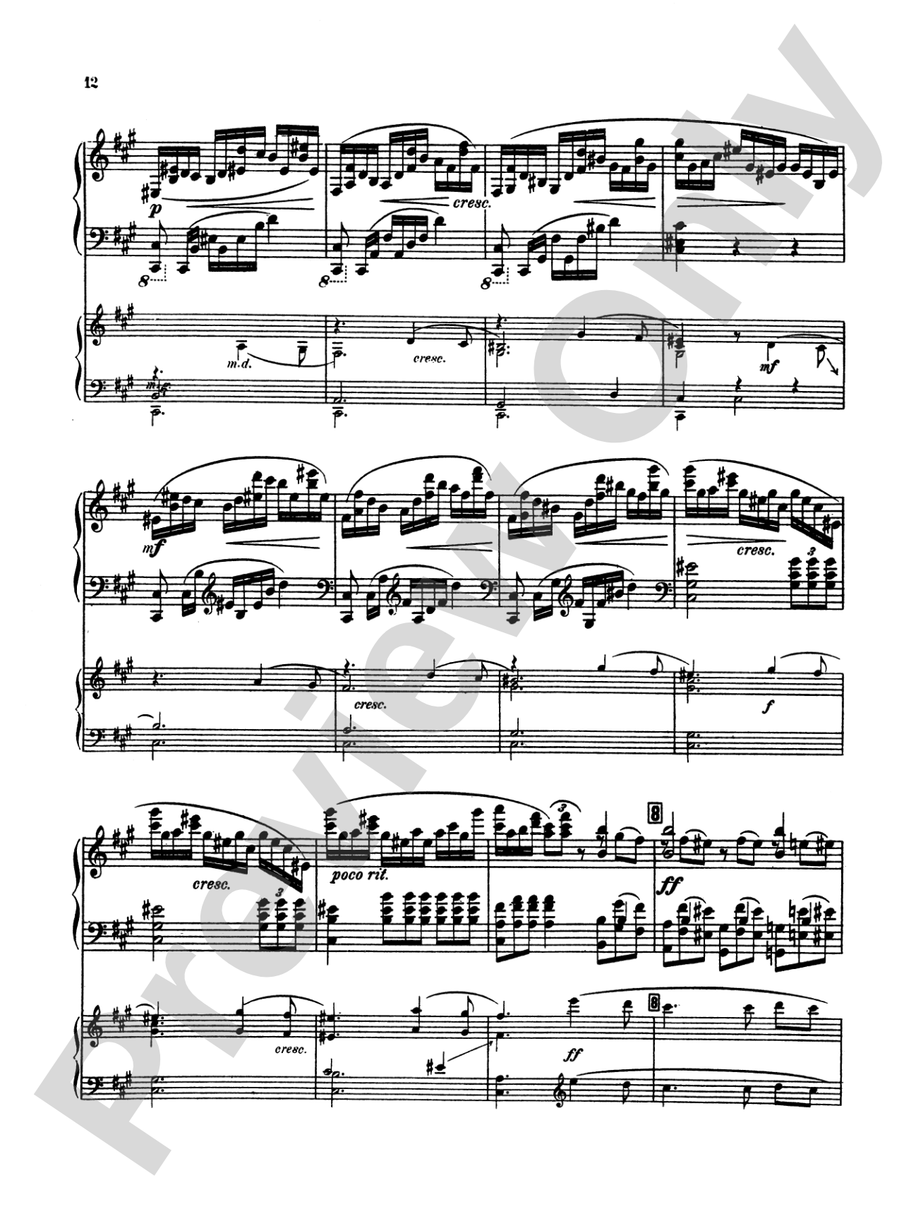 Scriabin: Piano Concerto, Op. 20: Piano Duo (2 Pianos, 4 Hands) Book (2 copies required)
