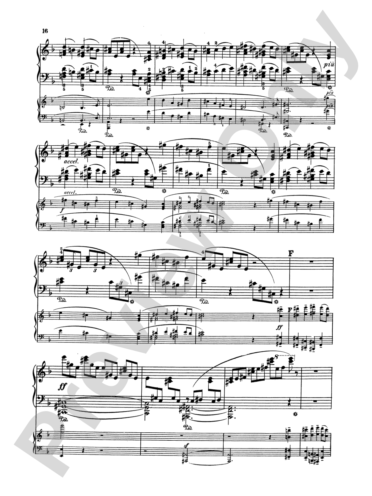 Rubinstein: Piano Concerto No. 4, Op. 70: Piano Duo (2 Pianos, 4 Hands) Book (2 copies required)