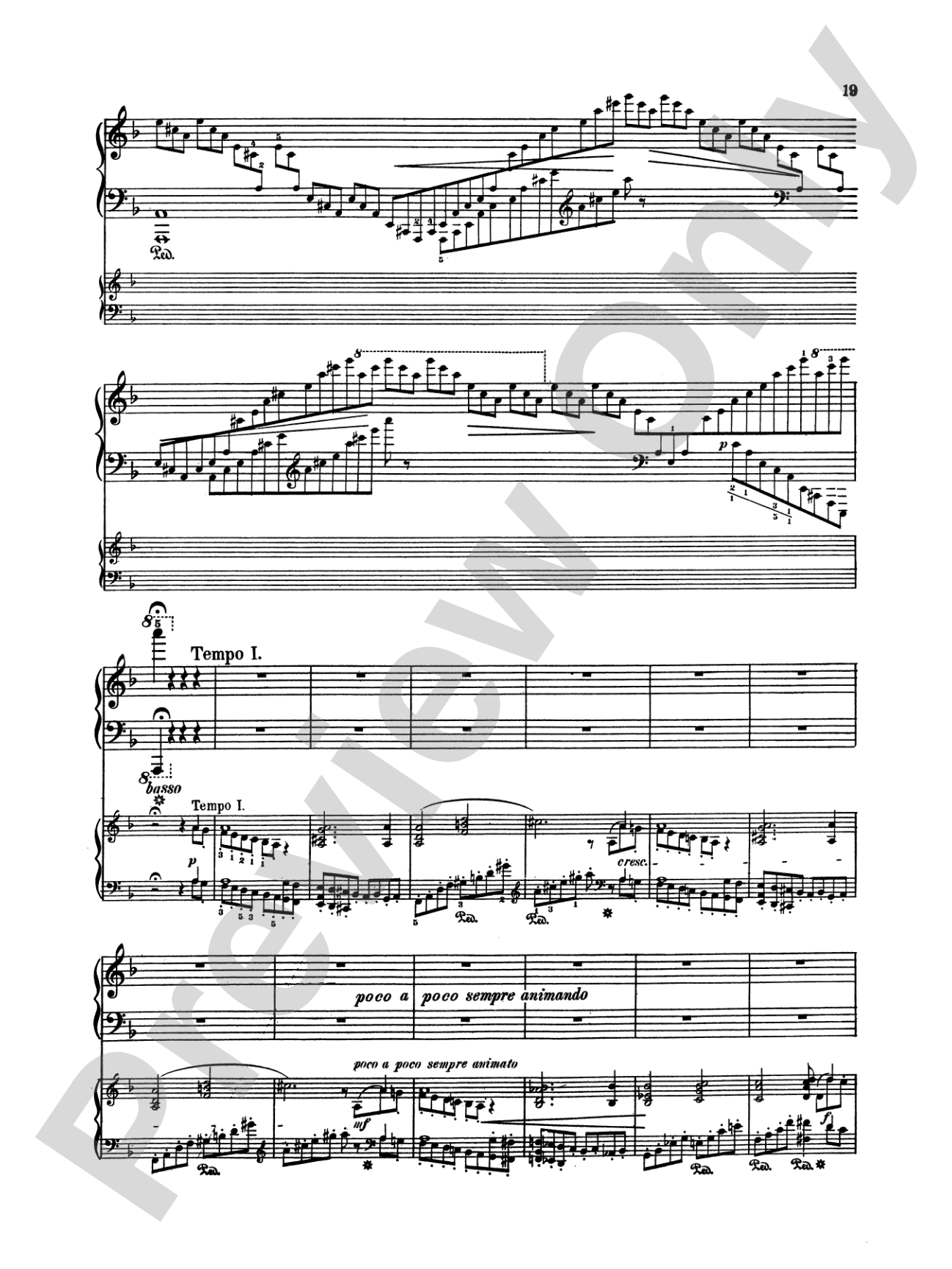Rubinstein: Piano Concerto No. 4, Op. 70: Piano Duo (2 Pianos, 4 Hands) Book (2 copies required)