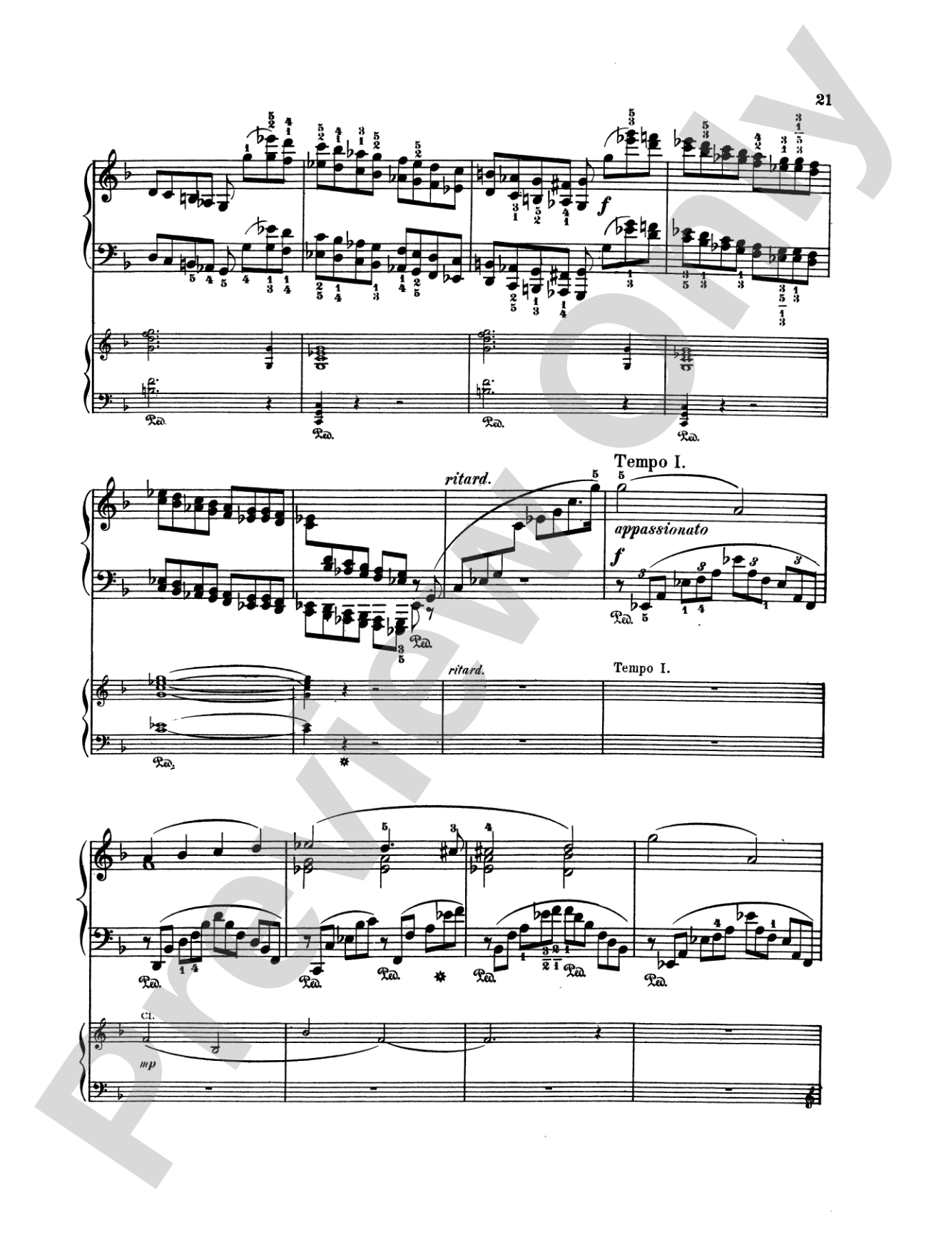 Rubinstein: Piano Concerto No. 4, Op. 70: Piano Duo (2 Pianos, 4 Hands) Book (2 copies required)