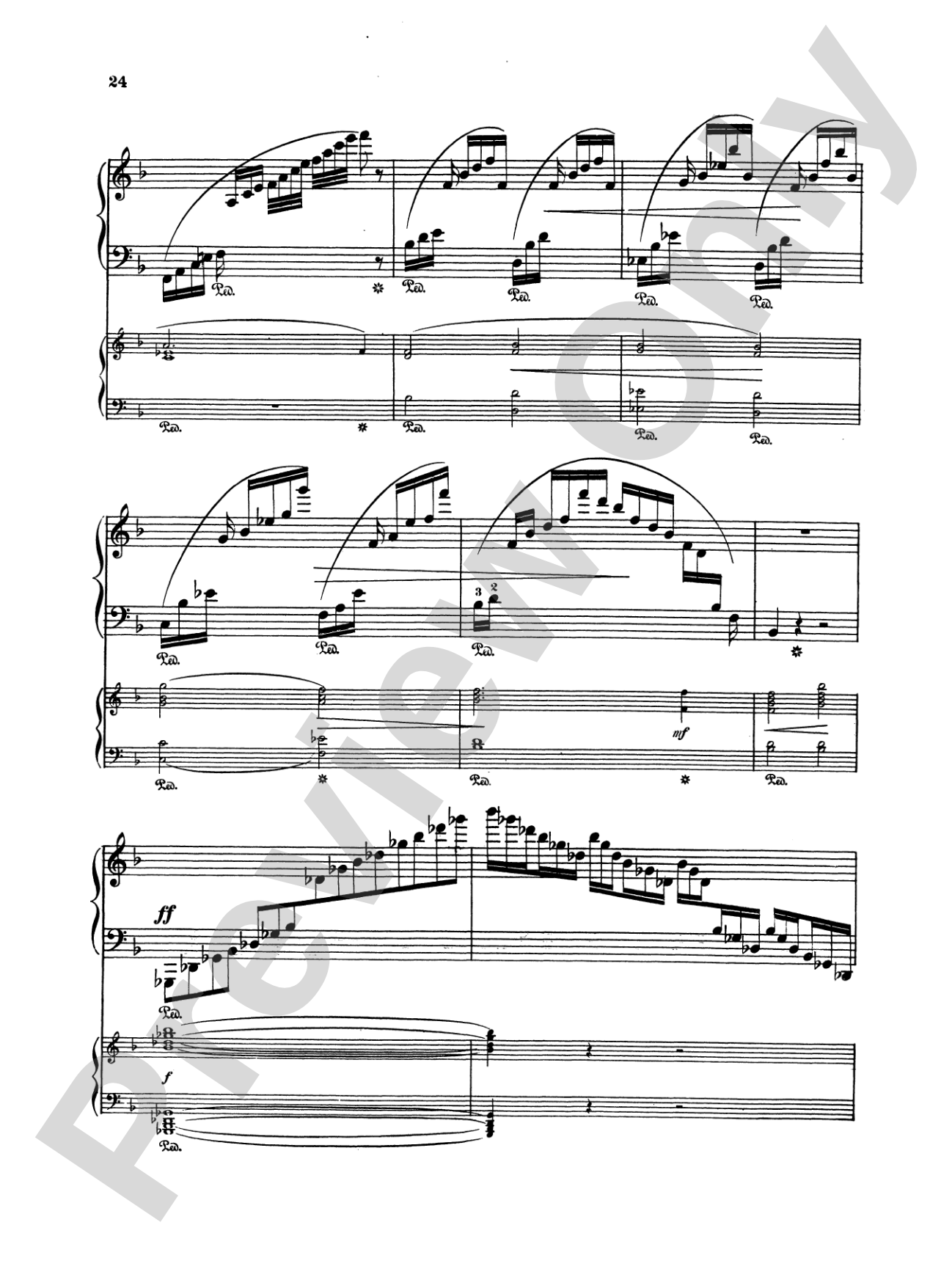 Rubinstein: Piano Concerto No. 4, Op. 70: Piano Duo (2 Pianos, 4 Hands) Book (2 copies required)
