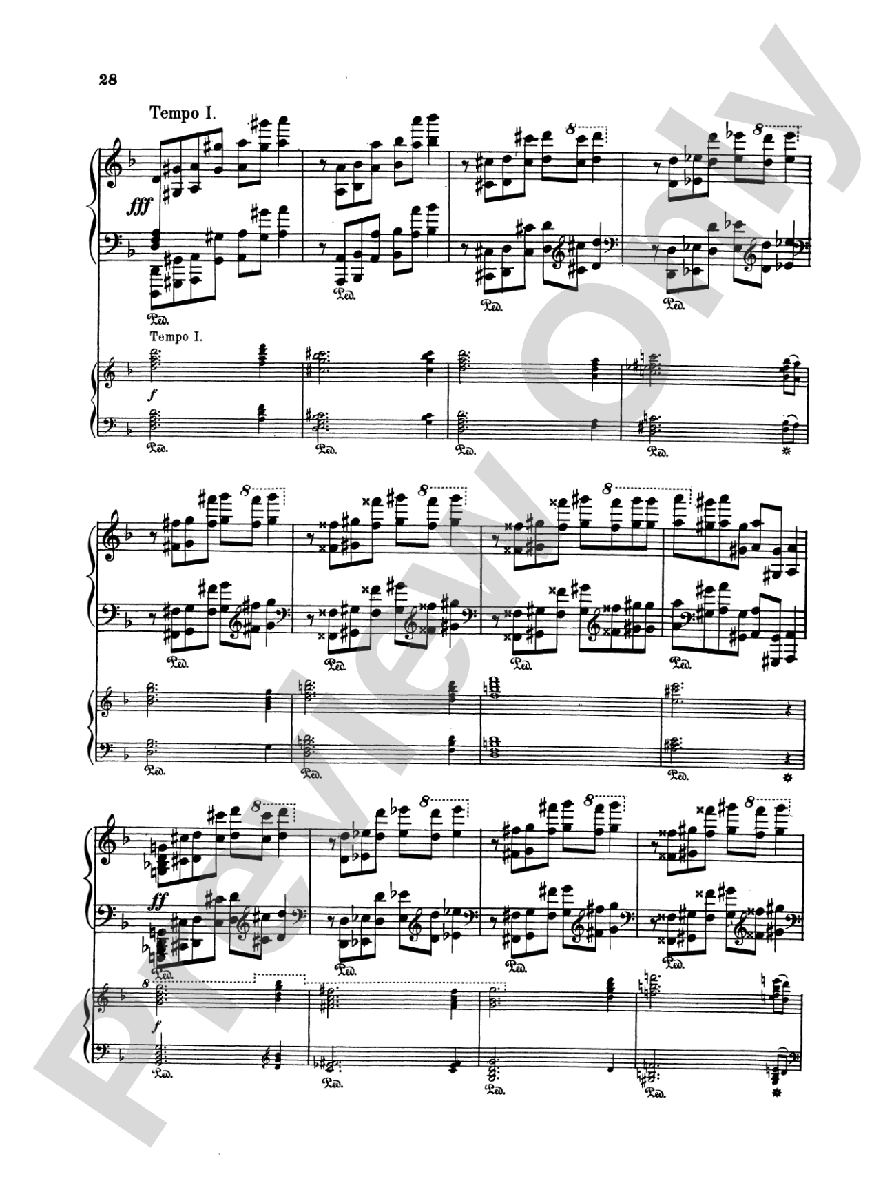 Rubinstein: Piano Concerto No. 4, Op. 70: Piano Duo (2 Pianos, 4 Hands) Book (2 copies required)