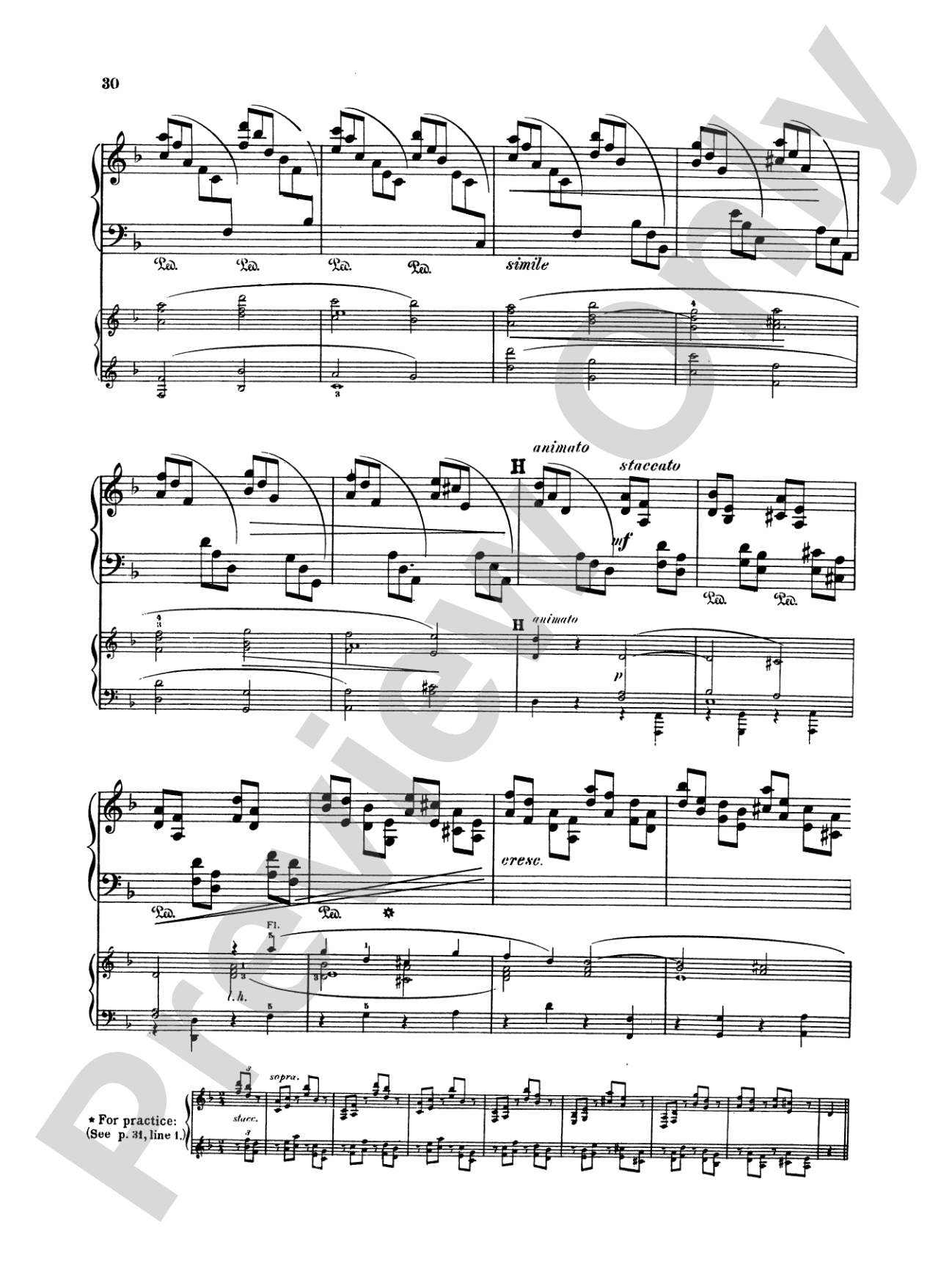 Rubinstein: Piano Concerto No. 4, Op. 70: Piano Duo (2 Pianos, 4 Hands) Book (2 copies required)