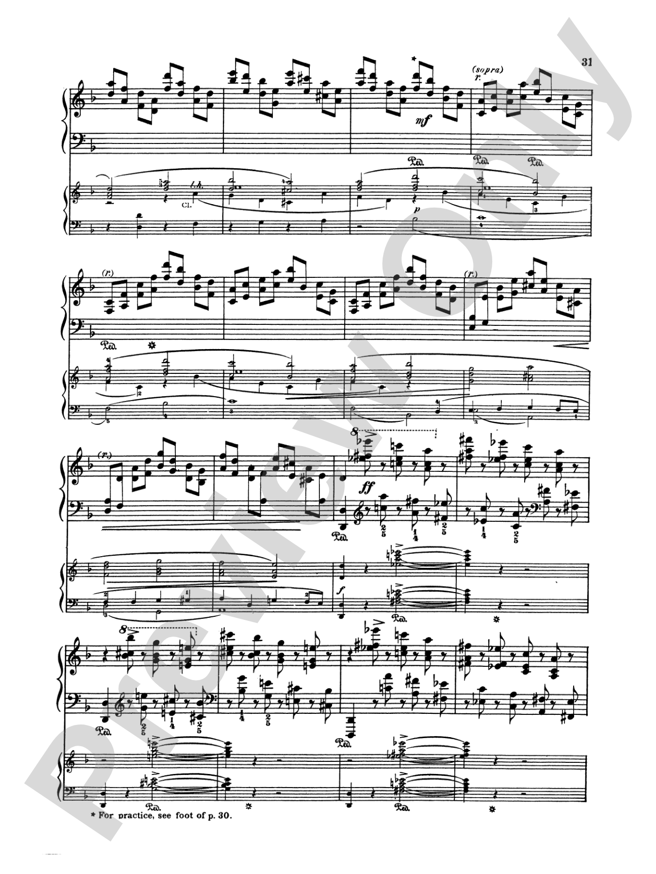 Rubinstein: Piano Concerto No. 4, Op. 70: Piano Duo (2 Pianos, 4 Hands) Book (2 copies required)