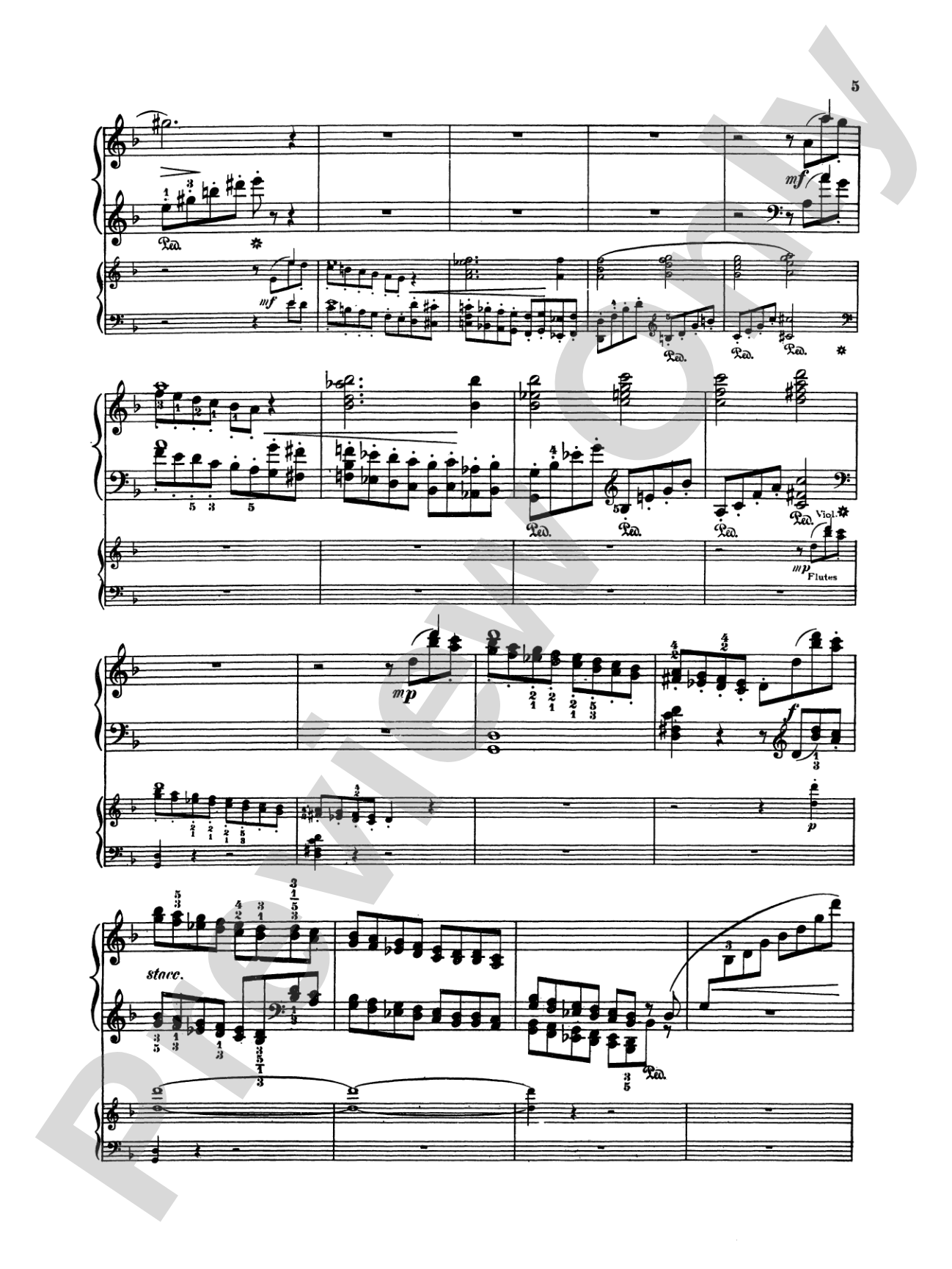 Rubinstein: Piano Concerto No. 4, Op. 70: Piano Duo (2 Pianos, 4 Hands) Book (2 copies required)