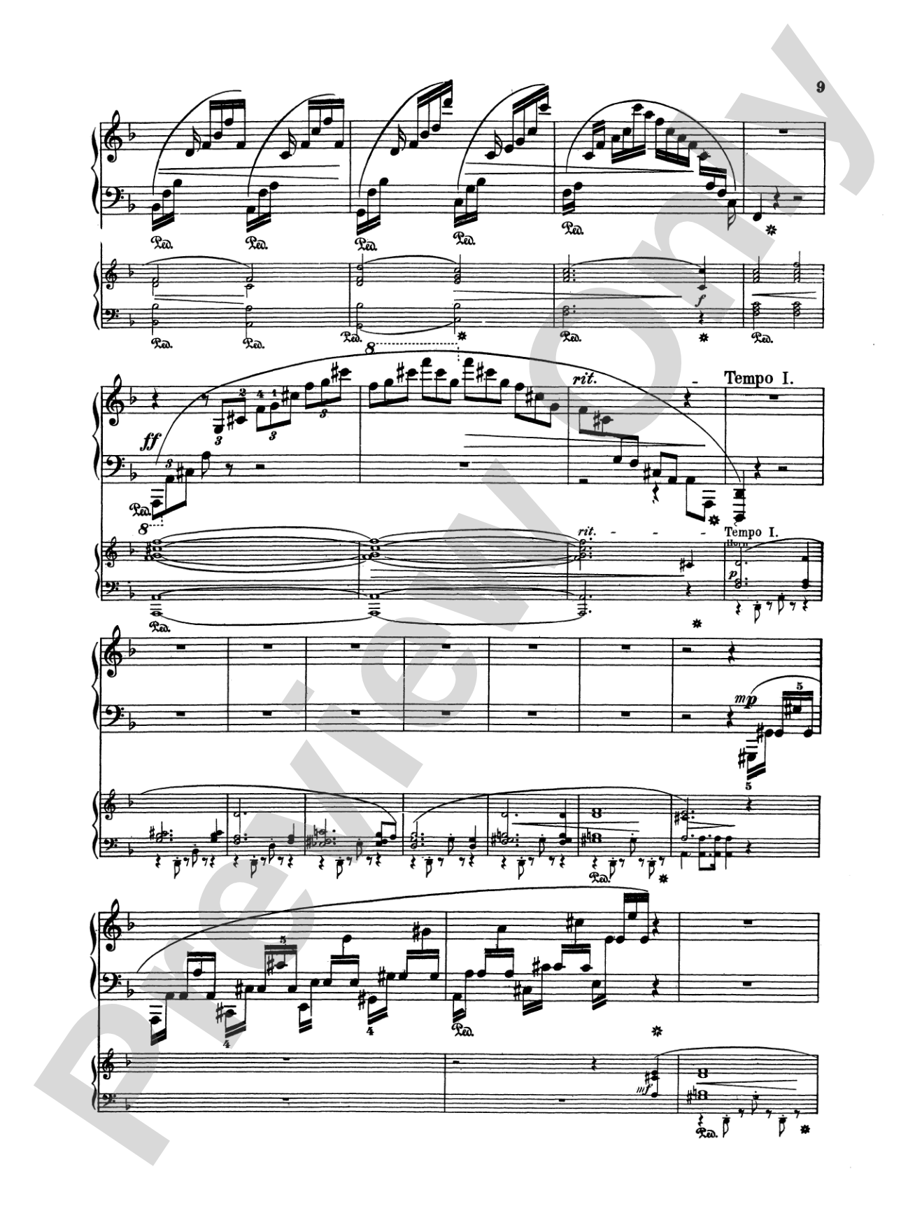 Rubinstein: Piano Concerto No. 4, Op. 70: Piano Duo (2 Pianos, 4 Hands) Book (2 copies required)