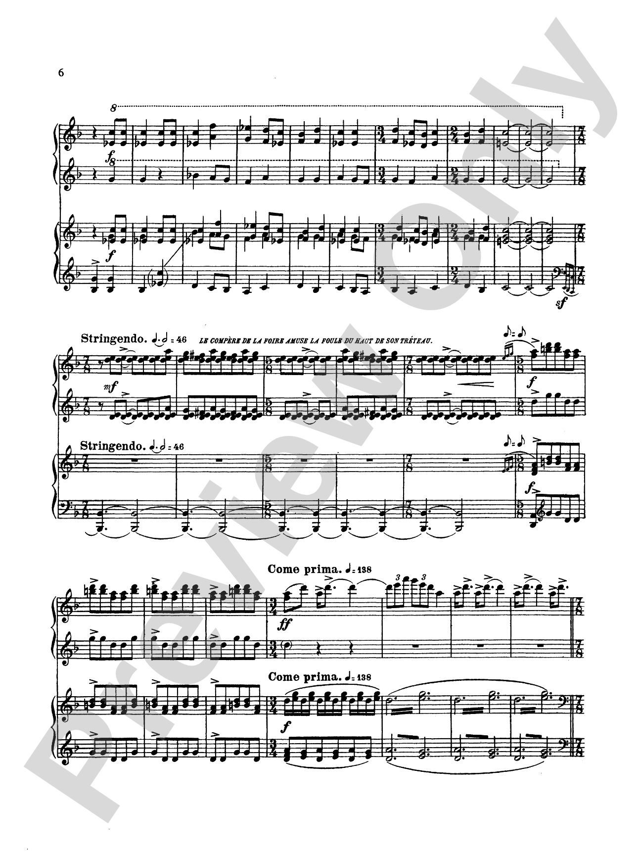 Stravinsky: Petroushka: Piano Duet (1 Piano, 4 Hands) Book