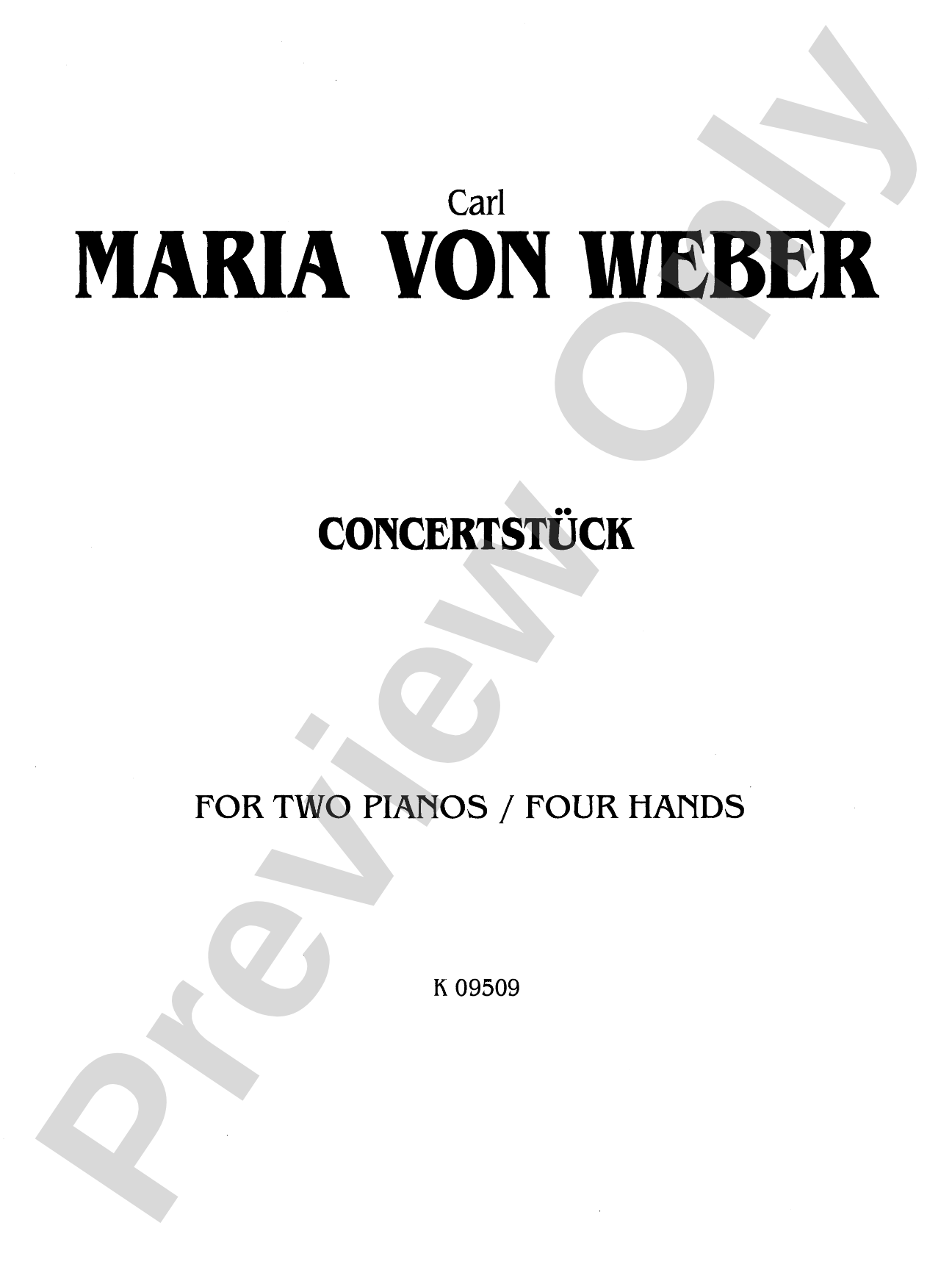 Weber: Concertstück: Piano Duo (2 Pianos, 4 Hands) Book (2 copies required)
