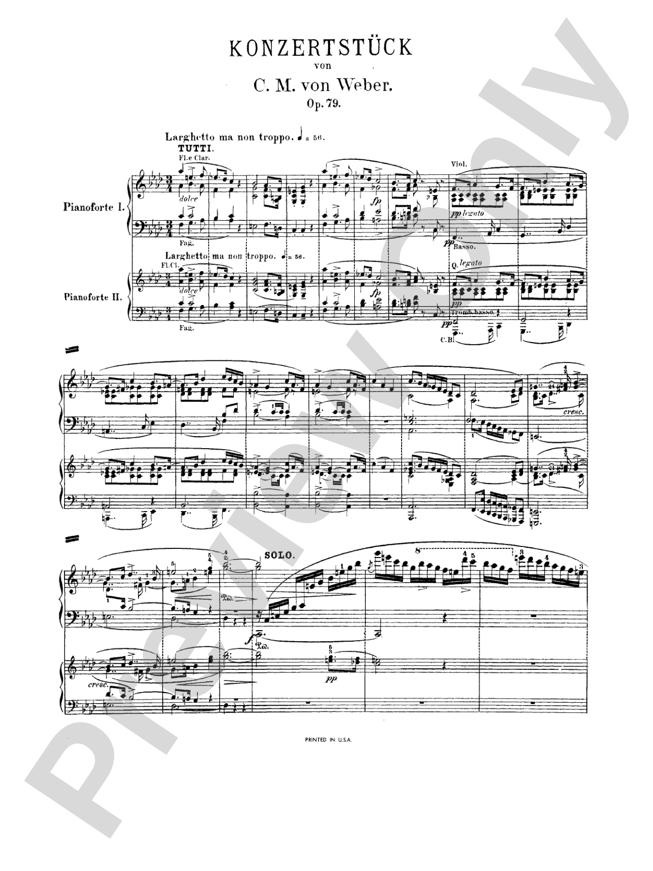 Weber: Concertstück: Piano Duo (2 Pianos, 4 Hands) Book (2 copies required)