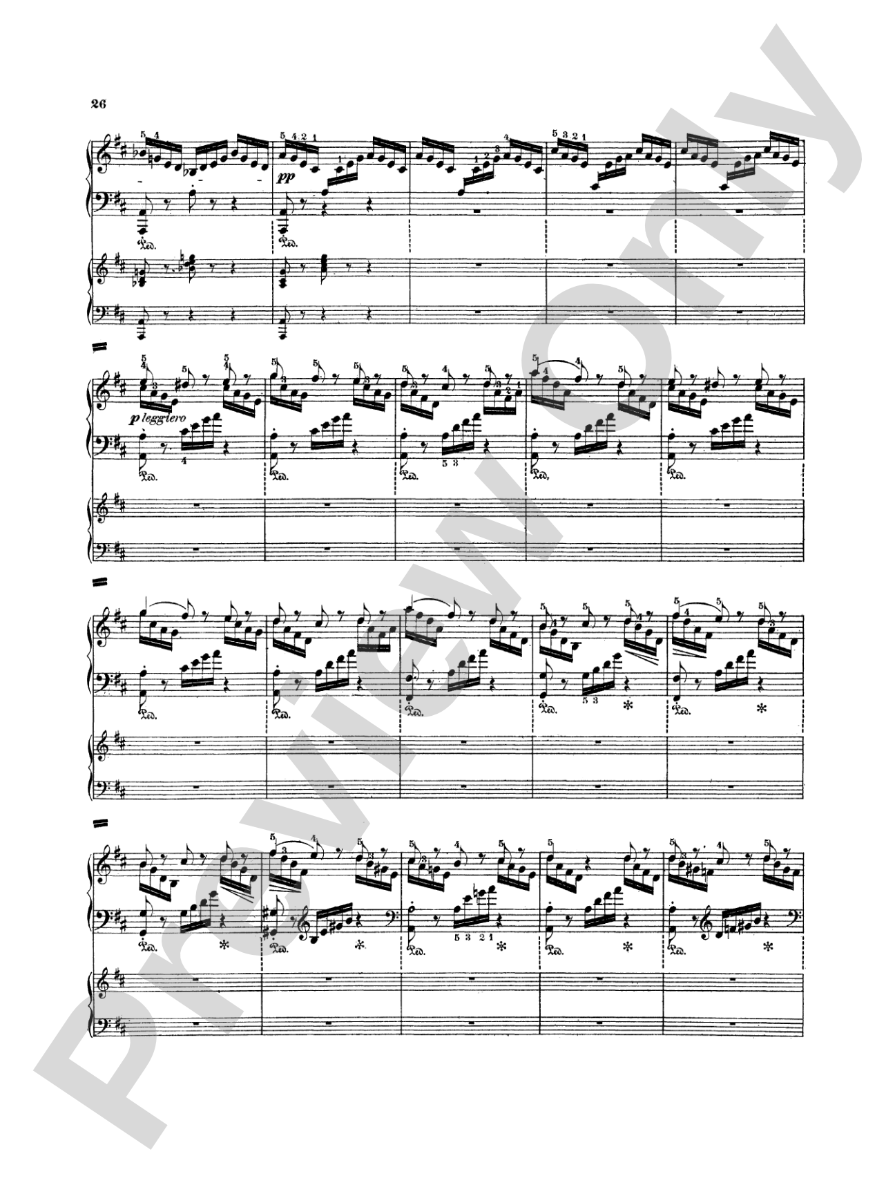 Mendelssohn: Piano Concerto No. 2 in D Minor, Op. 40: Piano Duo (2 Pianos, 4 Hands) Book (2 copies required)