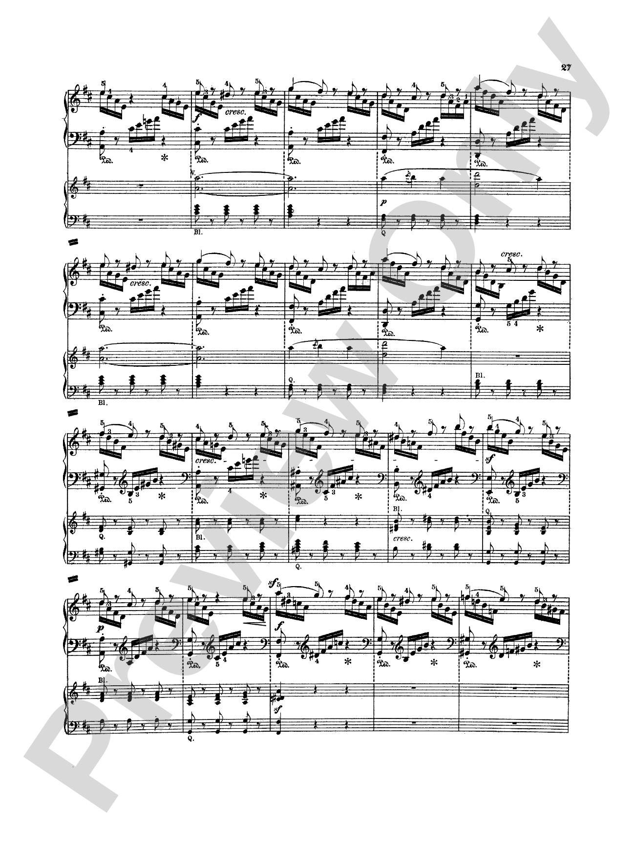 Mendelssohn: Piano Concerto No. 2 in D Minor, Op. 40: Piano Duo (2 Pianos, 4 Hands) Book (2 copies required)