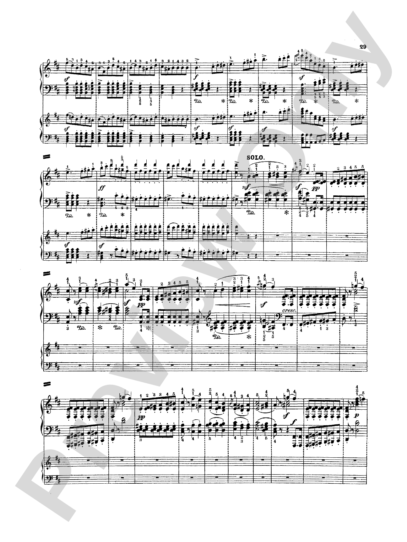 Mendelssohn: Piano Concerto No. 2 in D Minor, Op. 40: Piano Duo (2 Pianos, 4 Hands) Book (2 copies required)