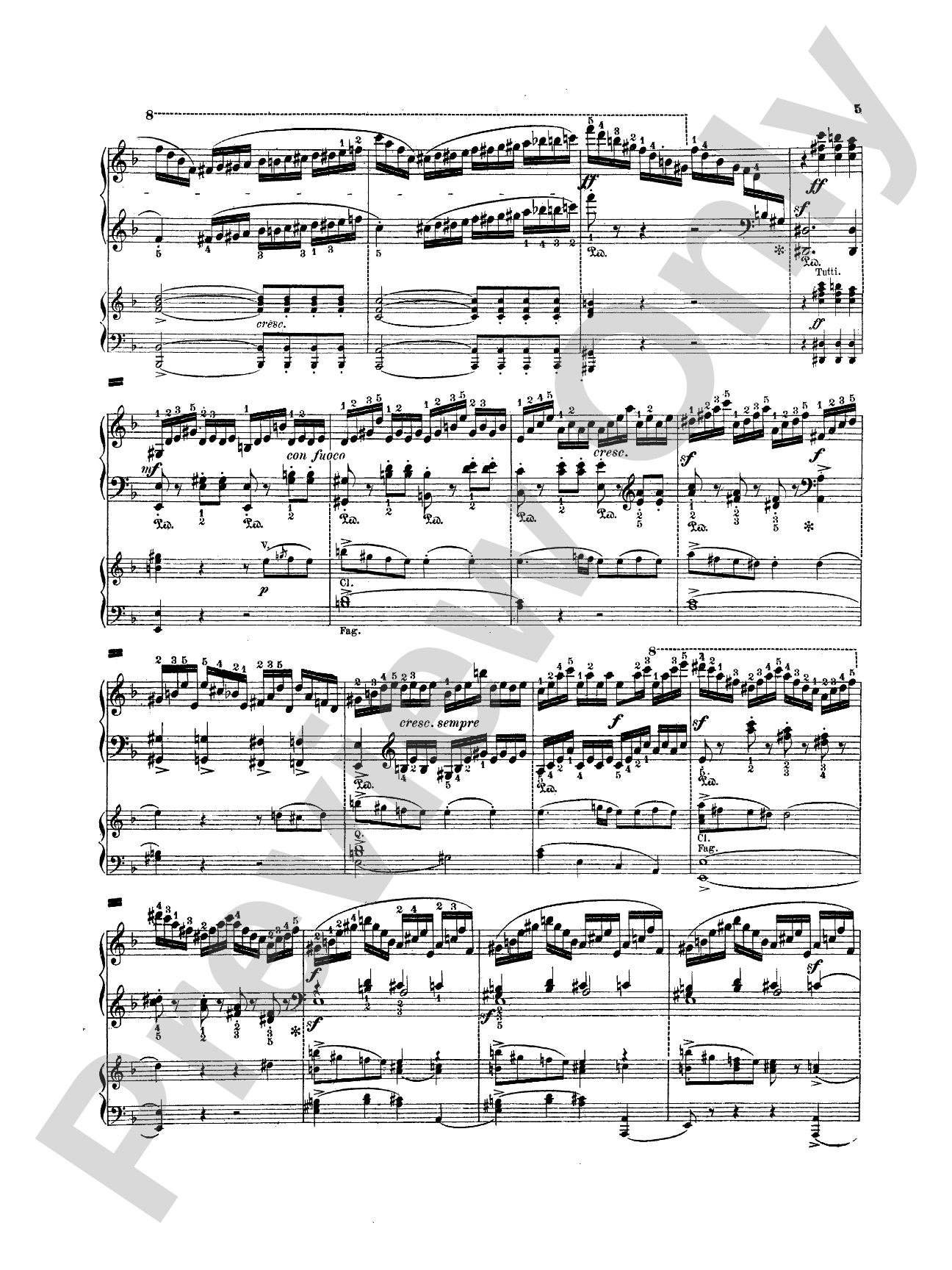 Mendelssohn: Piano Concerto No. 2 in D Minor, Op. 40: Piano Duo (2 Pianos, 4 Hands) Book (2 copies required)