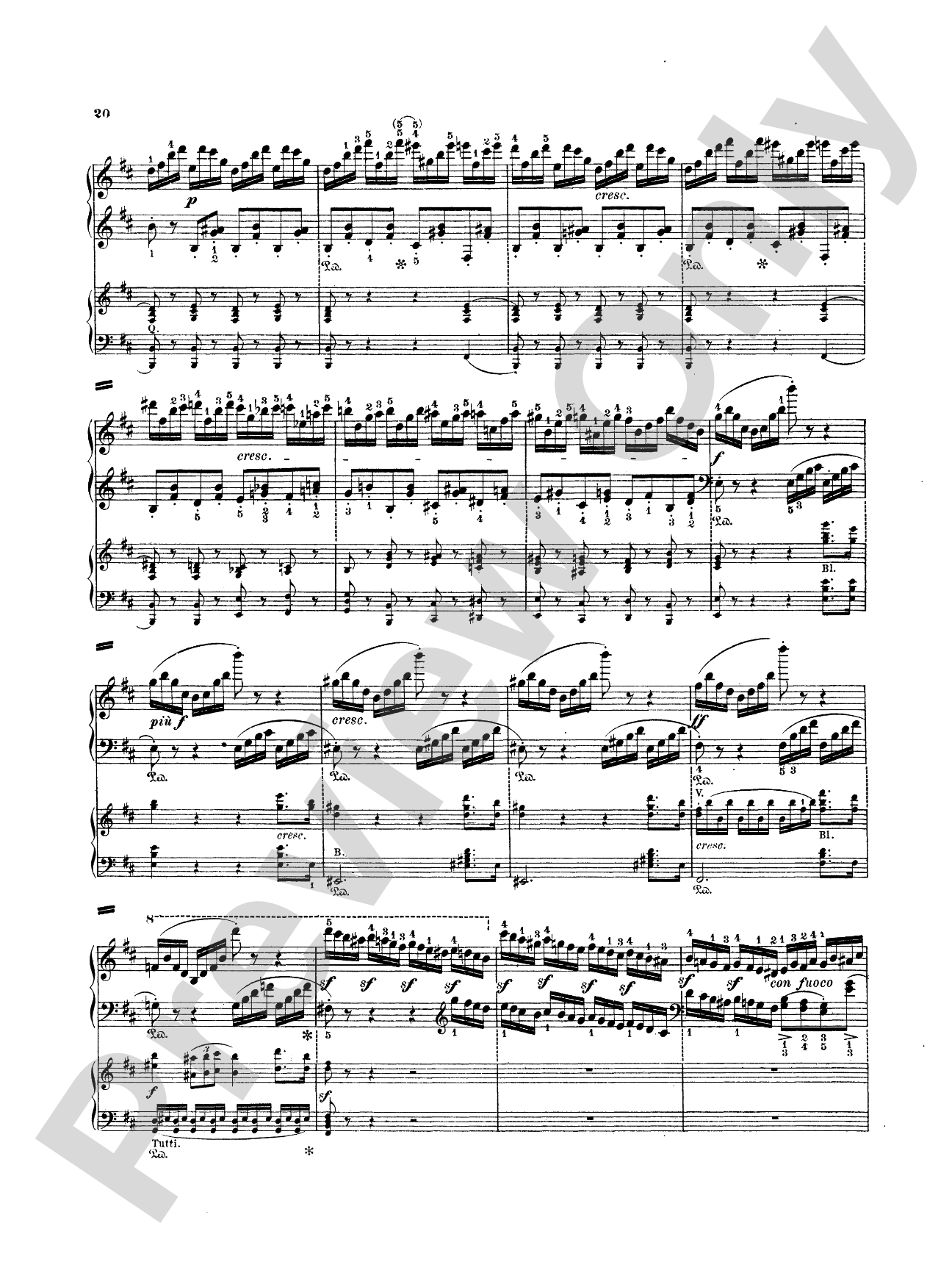Mendelssohn: Capriccio Brillante, Op. 22: Piano Duo (2 Pianos, 4 Hands) Book (2 copies required)