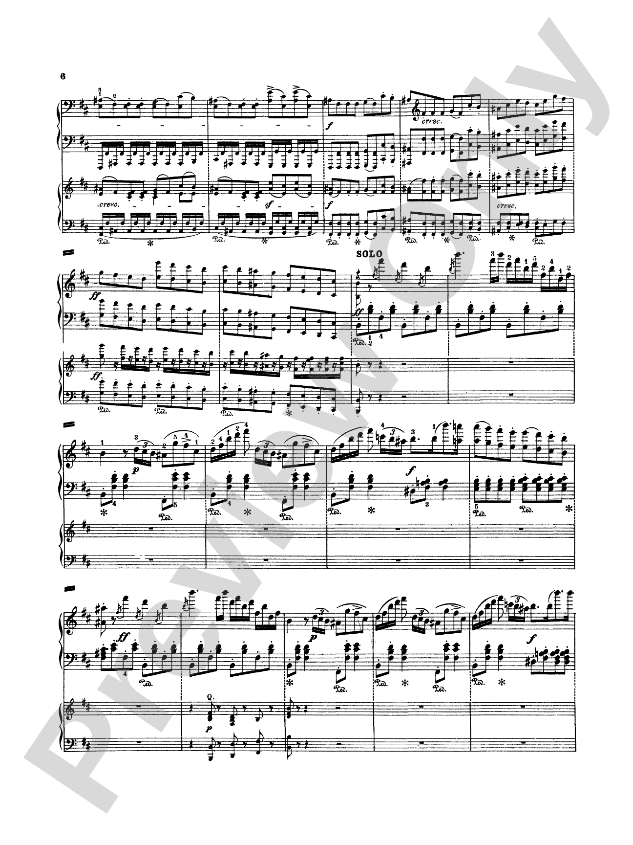 Mendelssohn: Capriccio Brillante, Op. 22: Piano Duo (2 Pianos, 4 Hands) Book (2 copies required)