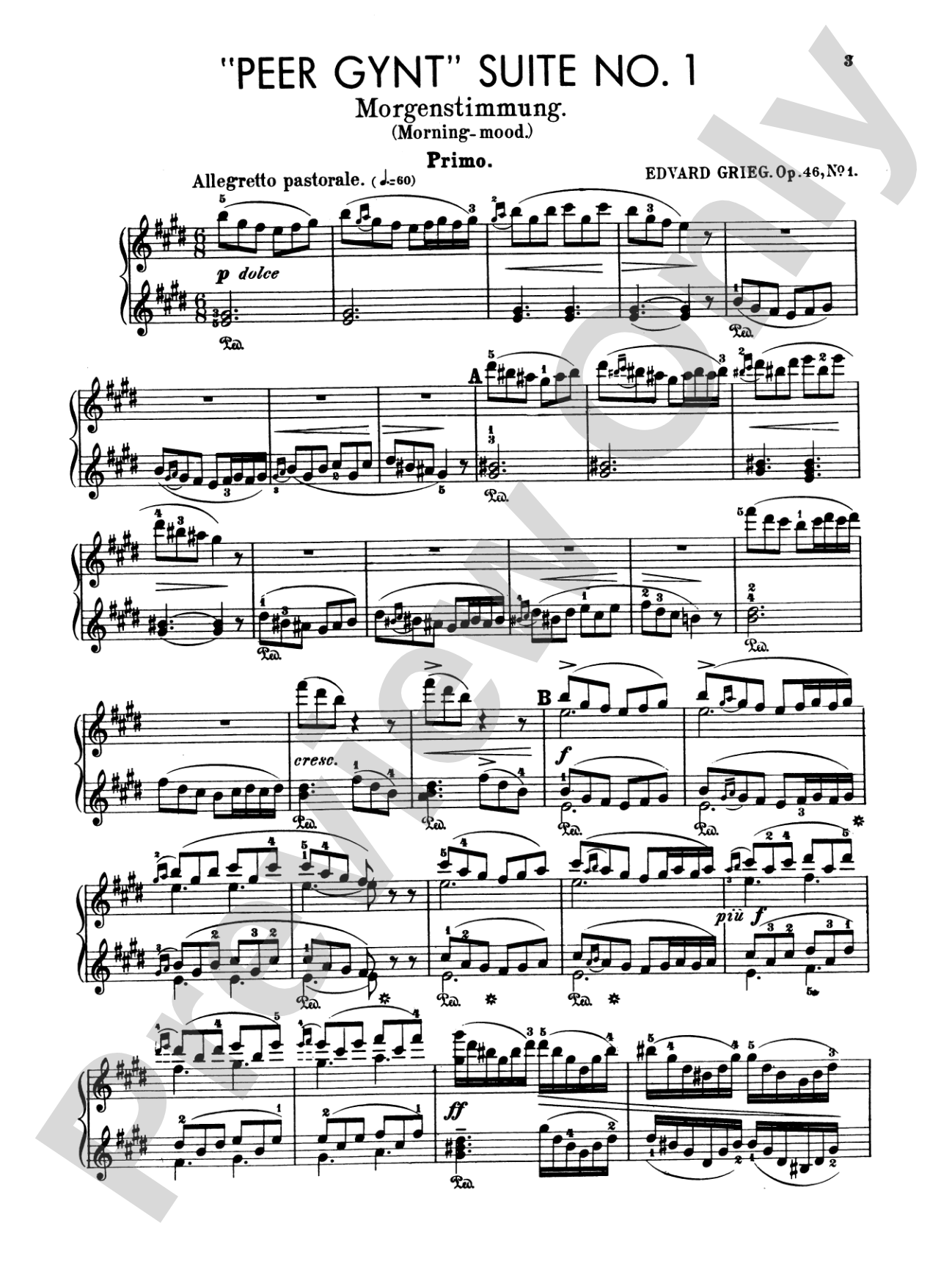 Grieg: Peer Gynt Suite, No. 1, Op. 46: Piano Duet (1 Piano, 4 Hands) Book