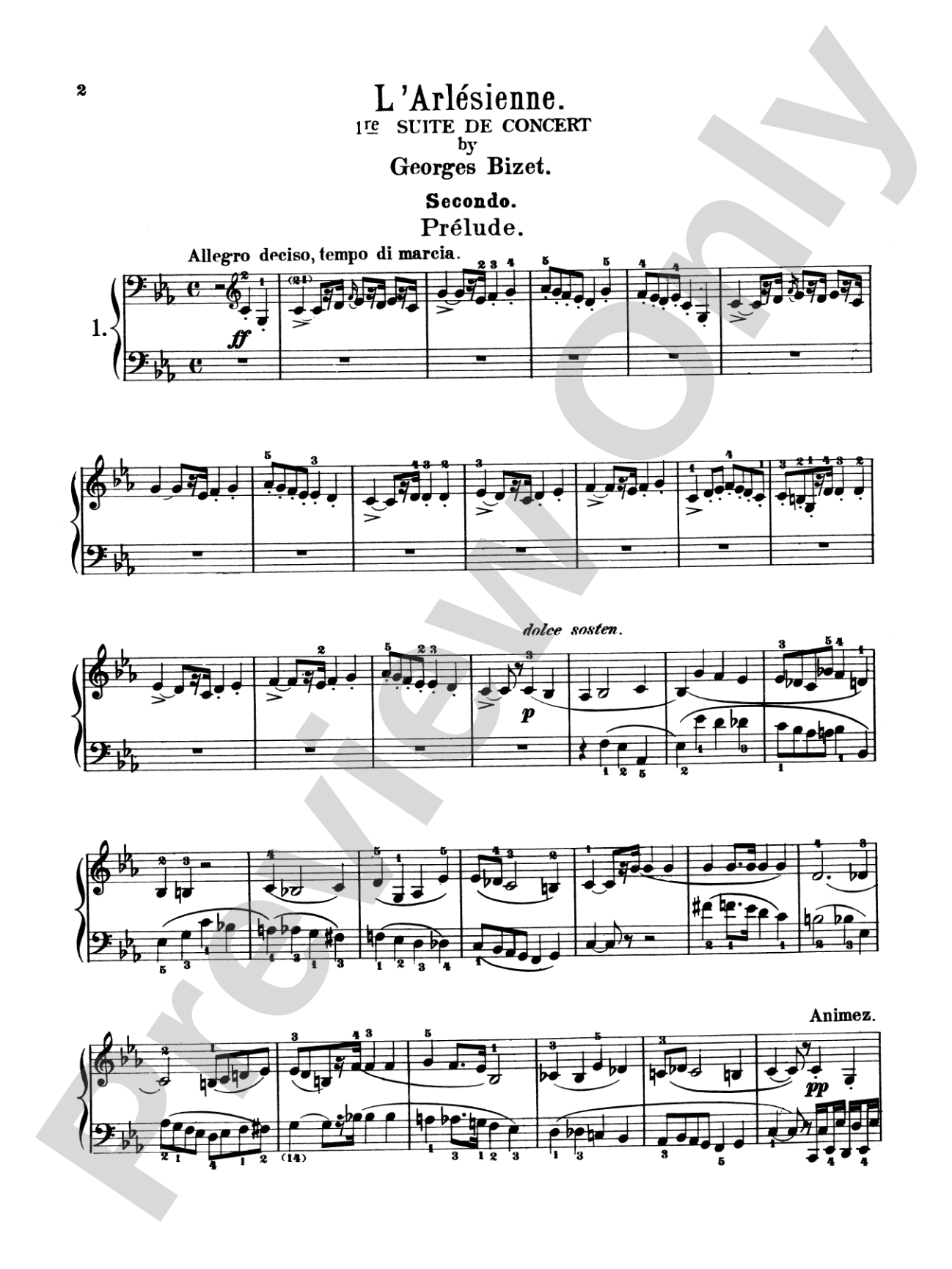 Bizet: L'Arlesienne, Suites 1 & 2: Piano Duet (1 Piano, 4 Hands) Book