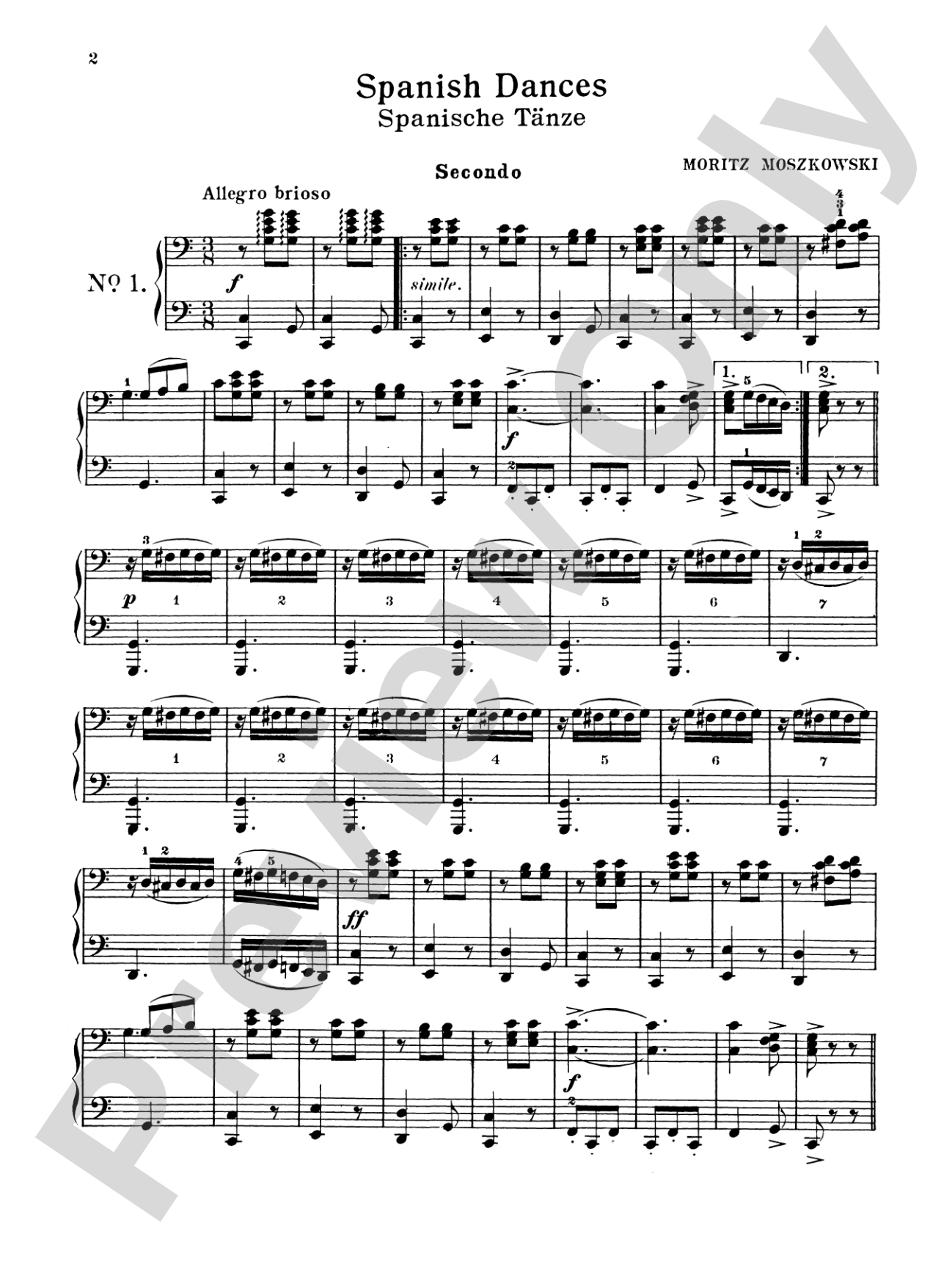 Moszkowski: Spanish Dances, Op. 12: Piano Duet (1 Piano, 4 Hands) Book