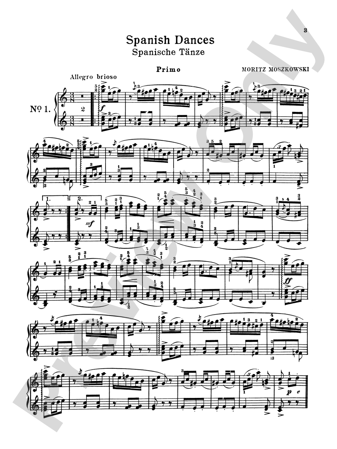 Moszkowski: Spanish Dances, Op. 12: Piano Duet (1 Piano, 4 Hands) Book
