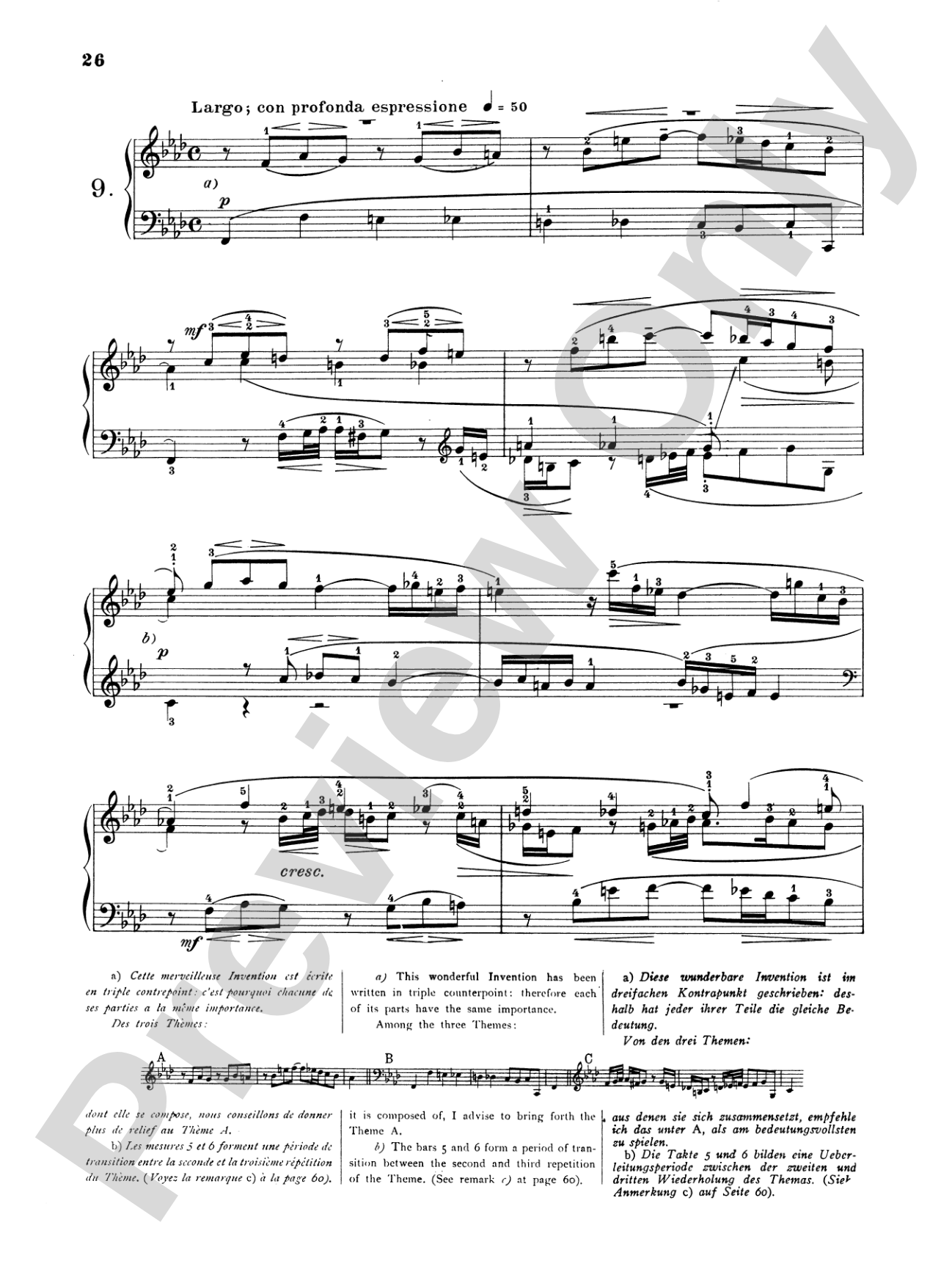 Bach: Three-Part Inventions (Ed. Mugellini)