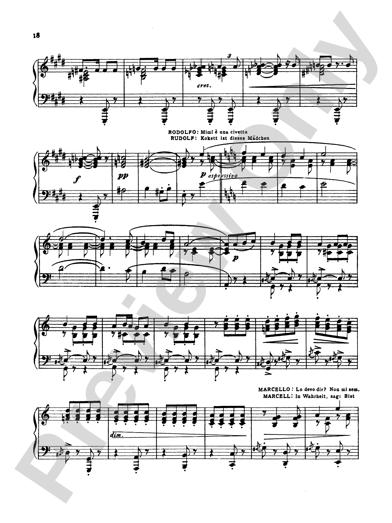 Puccini: La Boheme Fantasy (Transcr. Bernhard Wolff): Piano