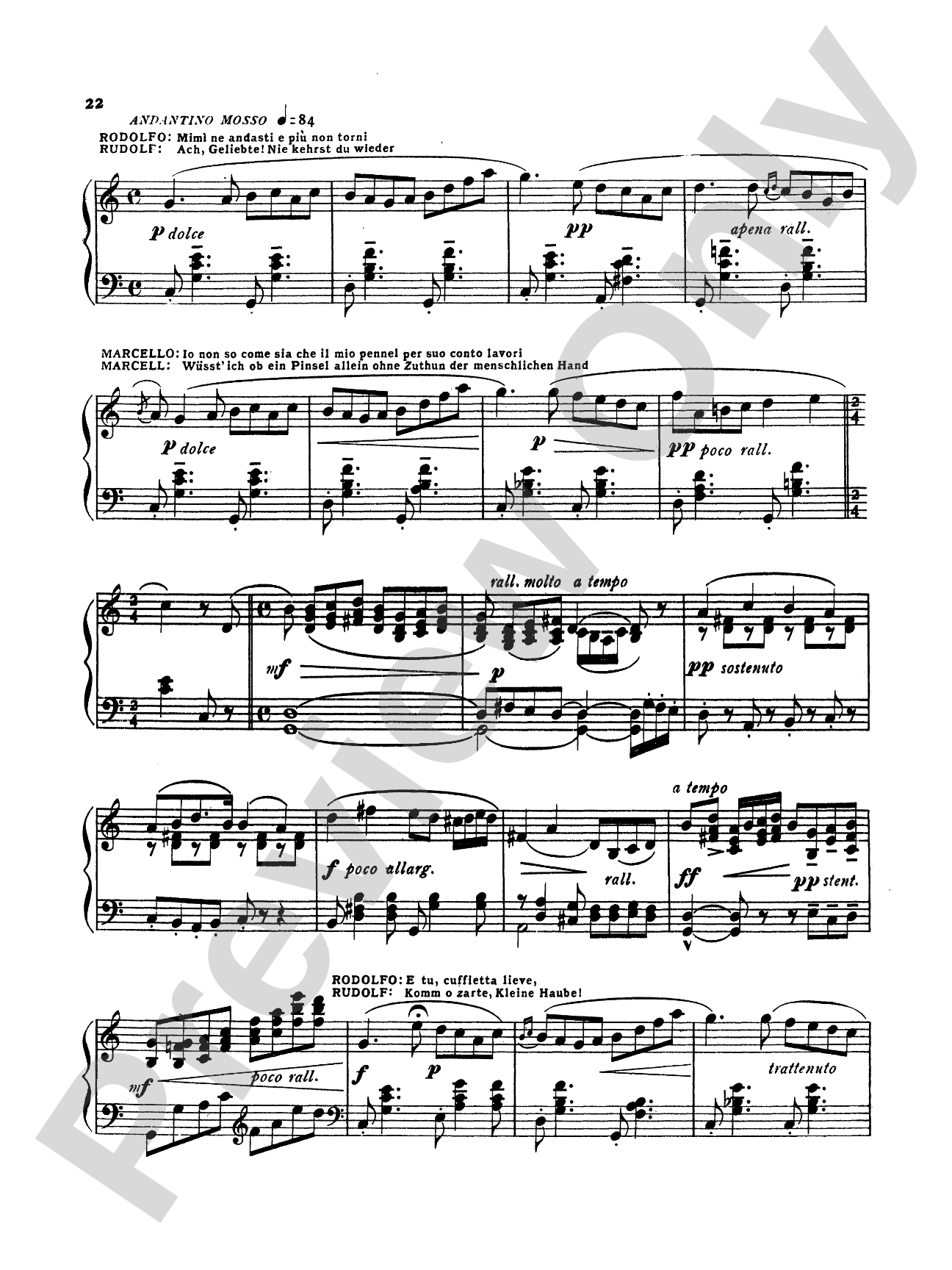 Puccini: La Boheme Fantasy (Transcr. Bernhard Wolff): Piano