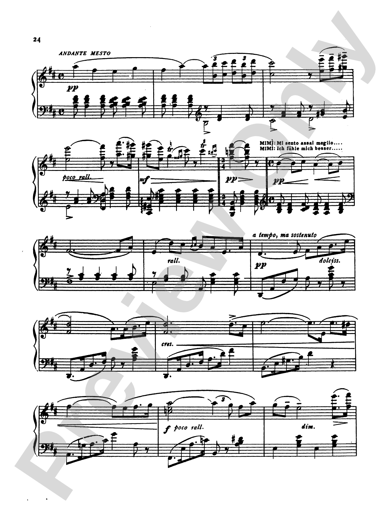 Puccini: La Boheme Fantasy (Transcr. Bernhard Wolff): Piano