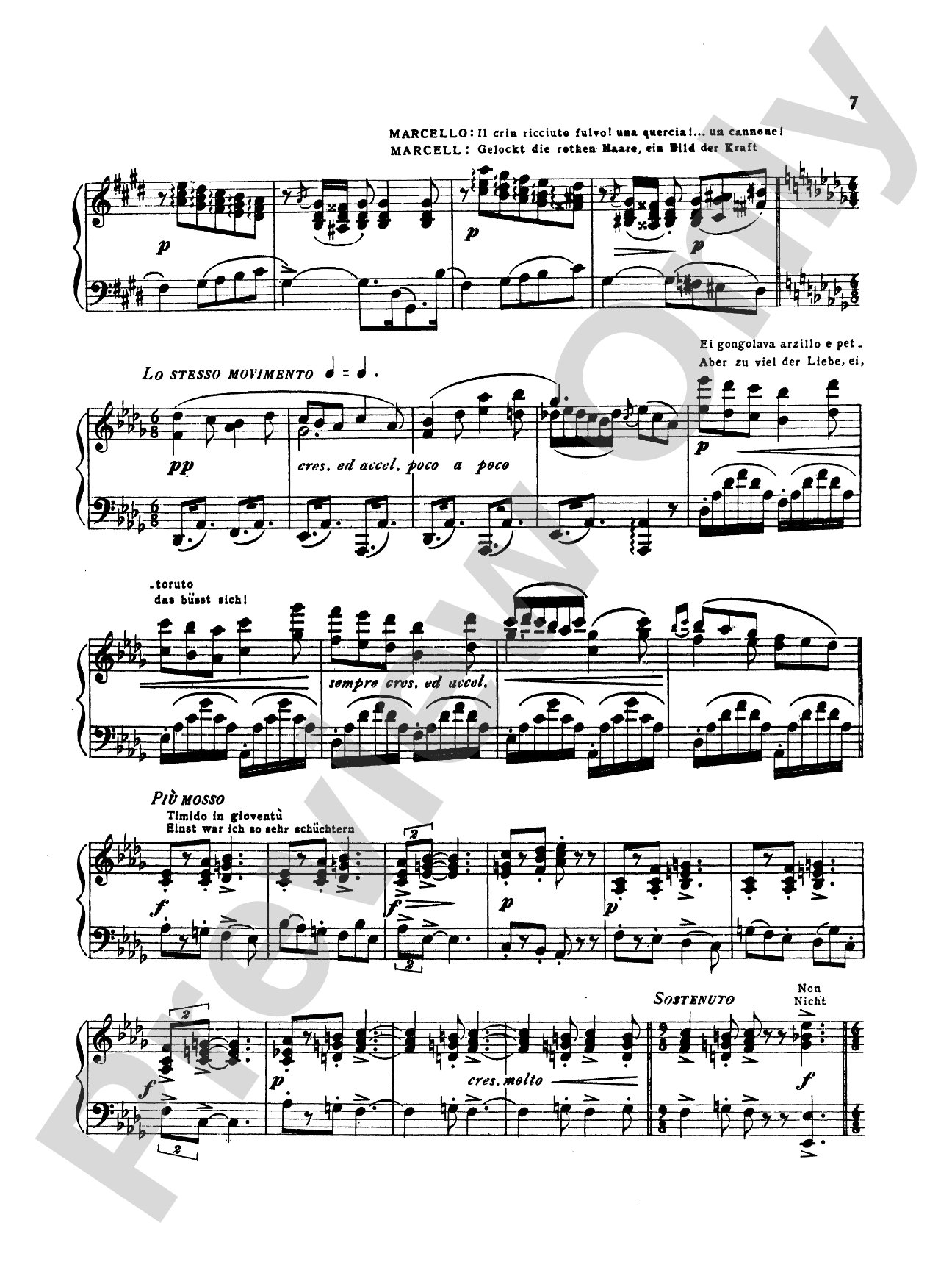Puccini: La Boheme Fantasy (Transcr. Bernhard Wolff): Piano