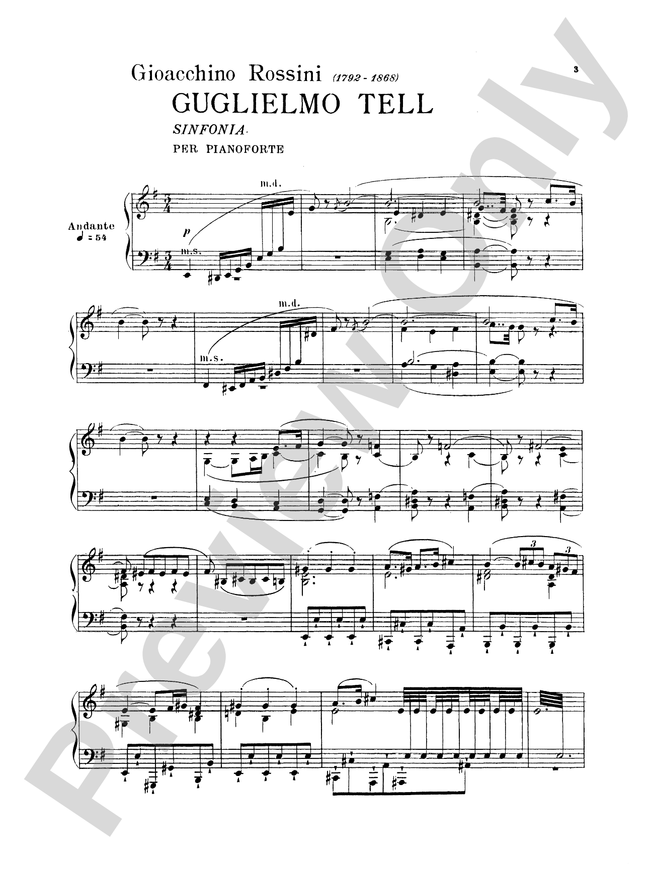 Rossini: Album of Six Overtures: Piano Book