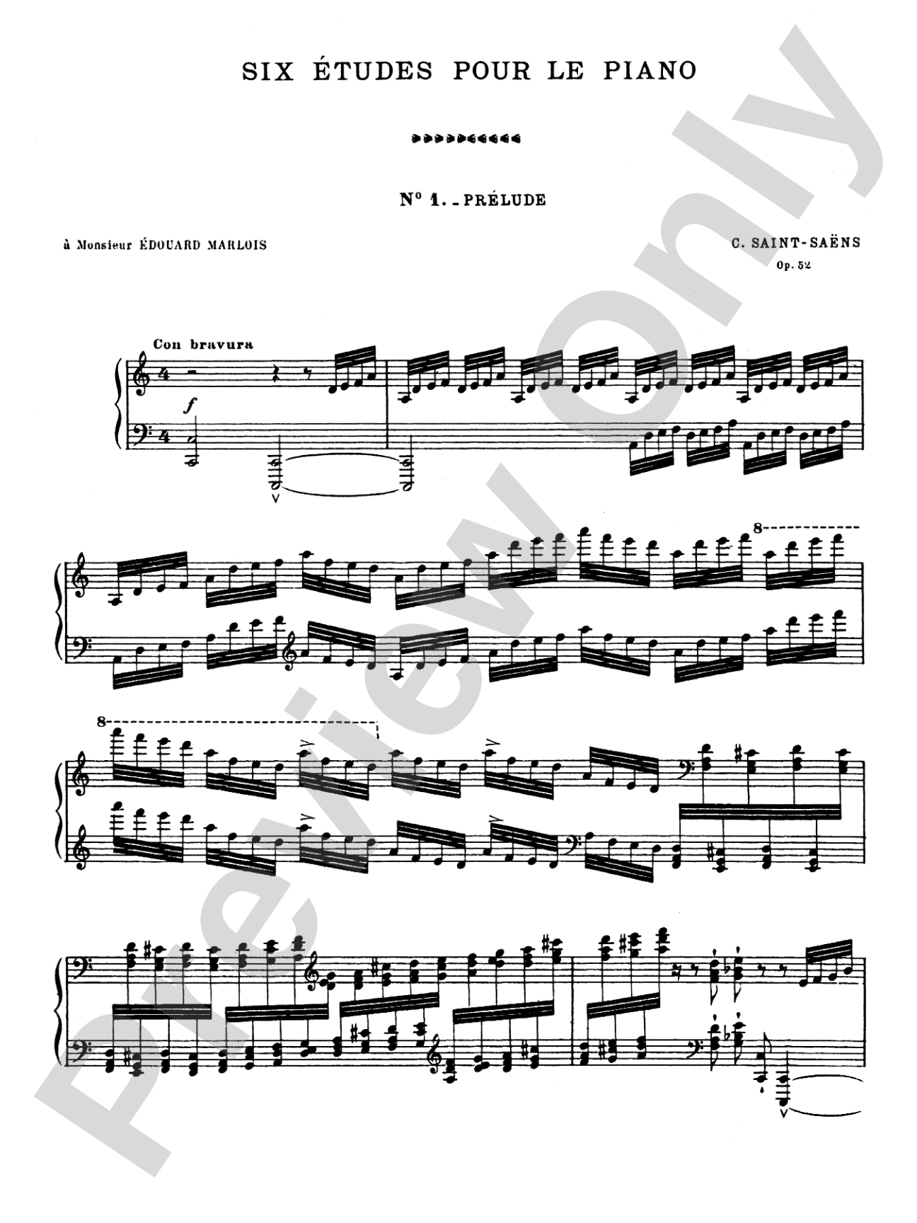 Saint-Saëns: Six Etudes, Op. 52: Piano Book