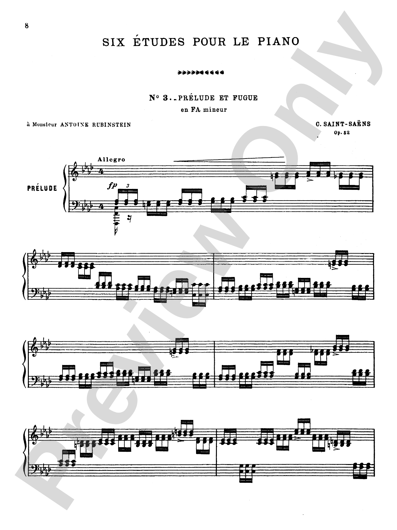 Saint-Saëns: Six Etudes, Op. 52