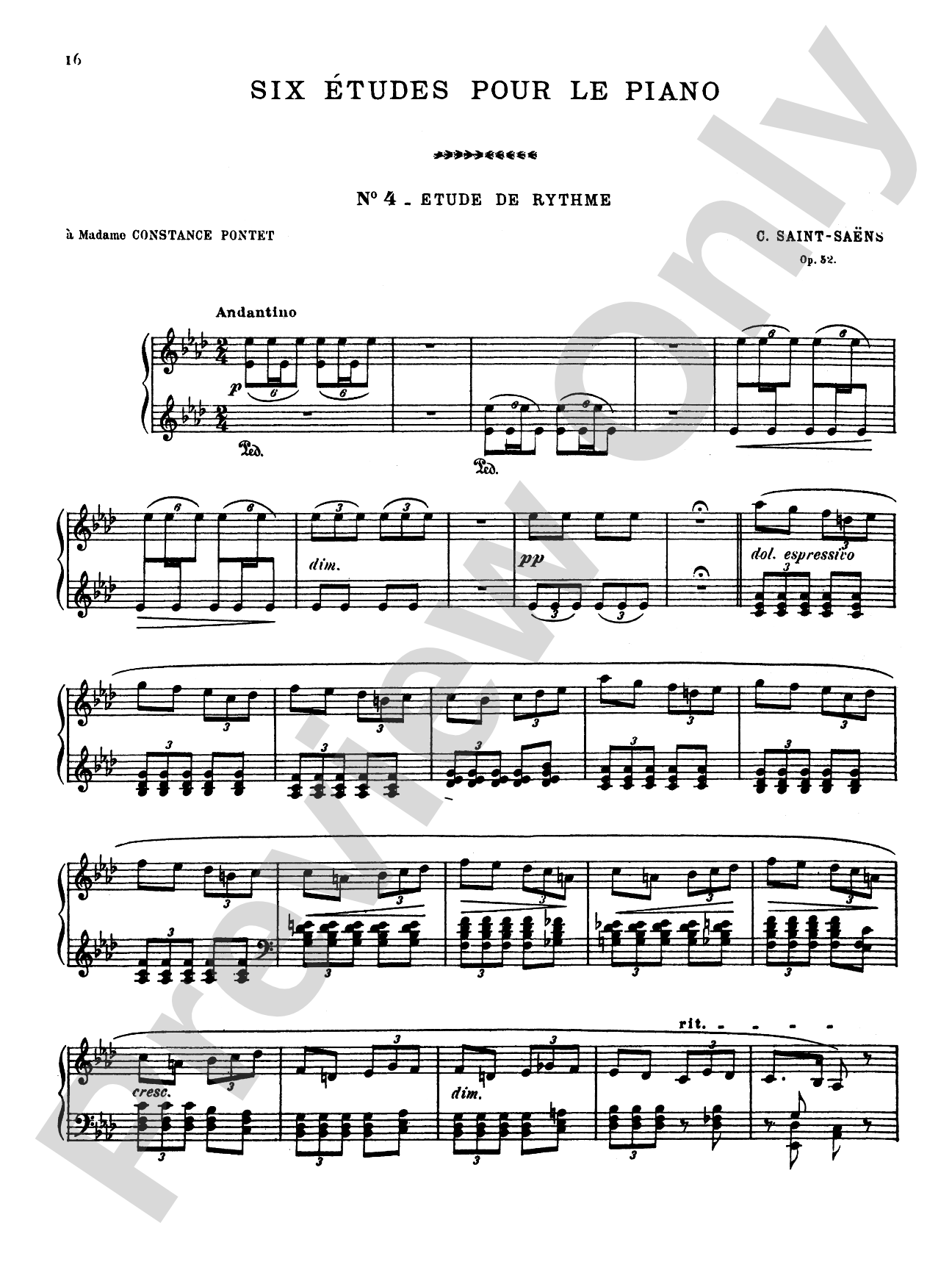 Saint-Saëns: Six Etudes, Op. 52